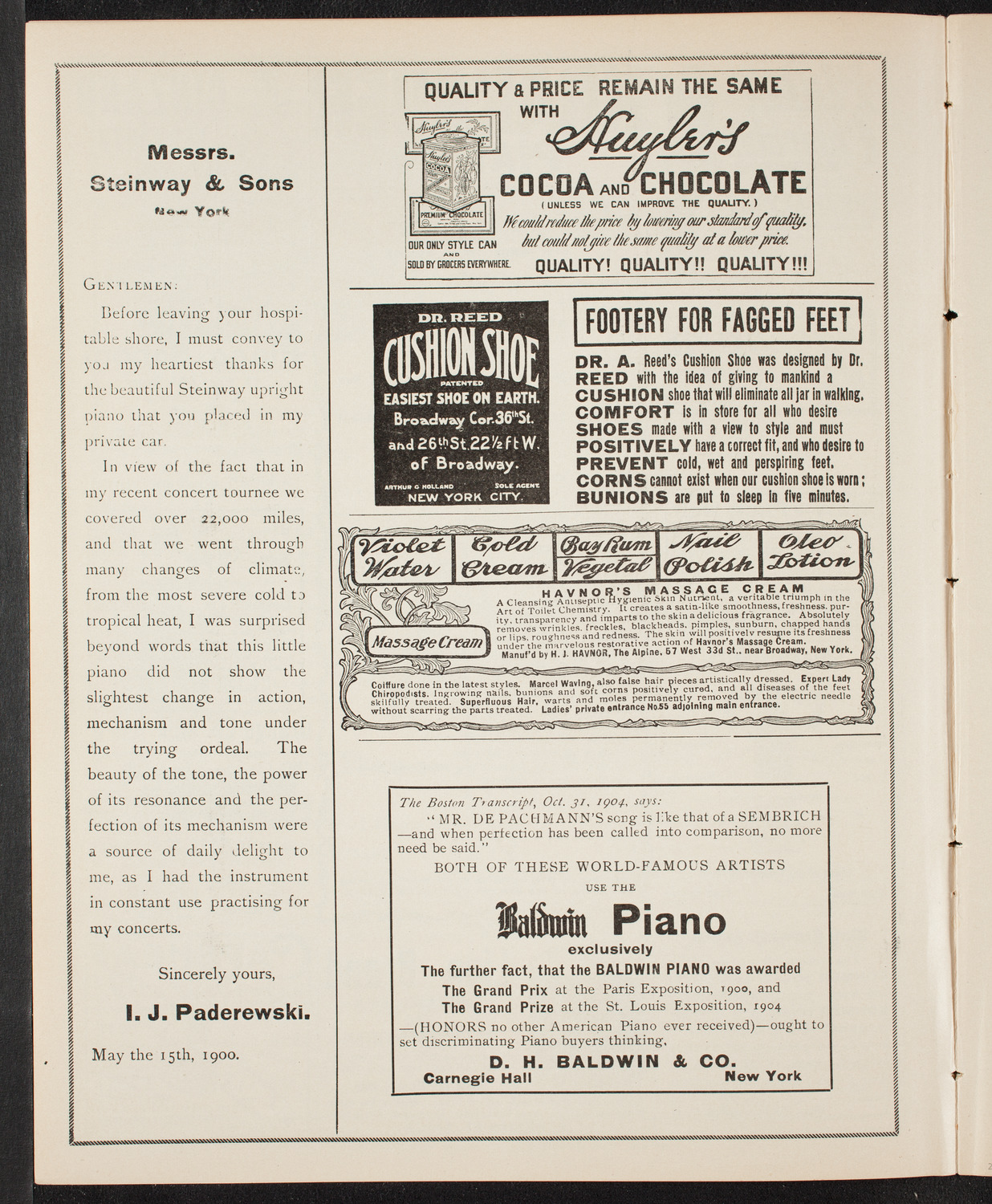 Rivela and His Band, February 19, 1905, program page 4