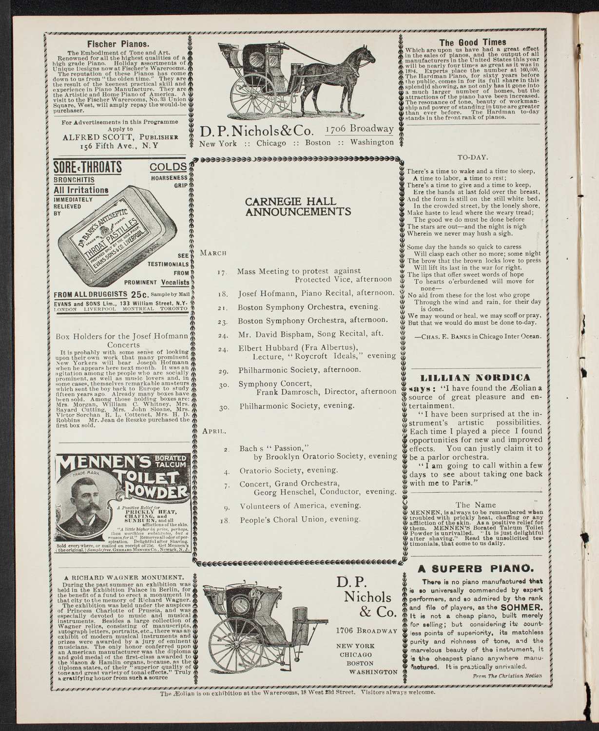 Musical Art Society of New York, March 14, 1901, program page 2