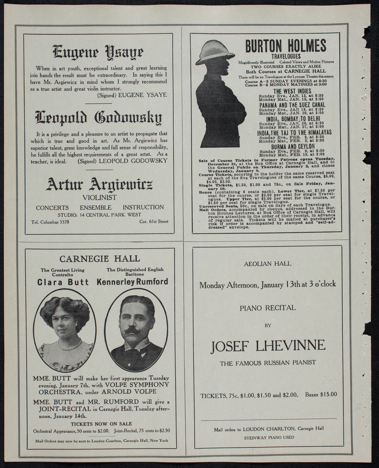 New York Philharmonic, January 3, 1913, program page 10