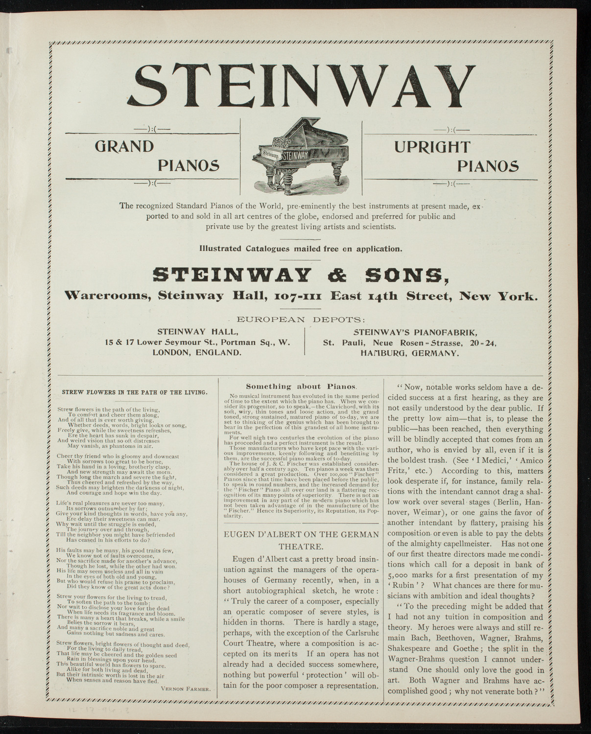 Musical Art Society of New York, December 17, 1896, program page 5