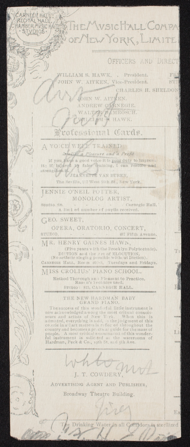 Ignacy Jan Paderewski, Piano, December 14, 1895, program page 2