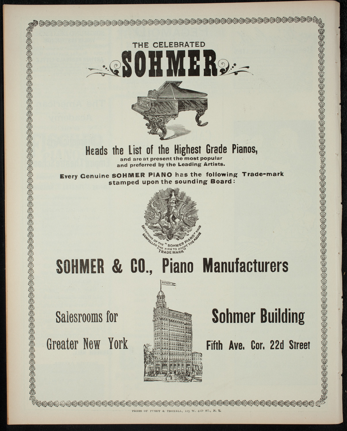 Cercle Choral et Dramatique Francais "La Cigale", December 10, 1898, program page 8