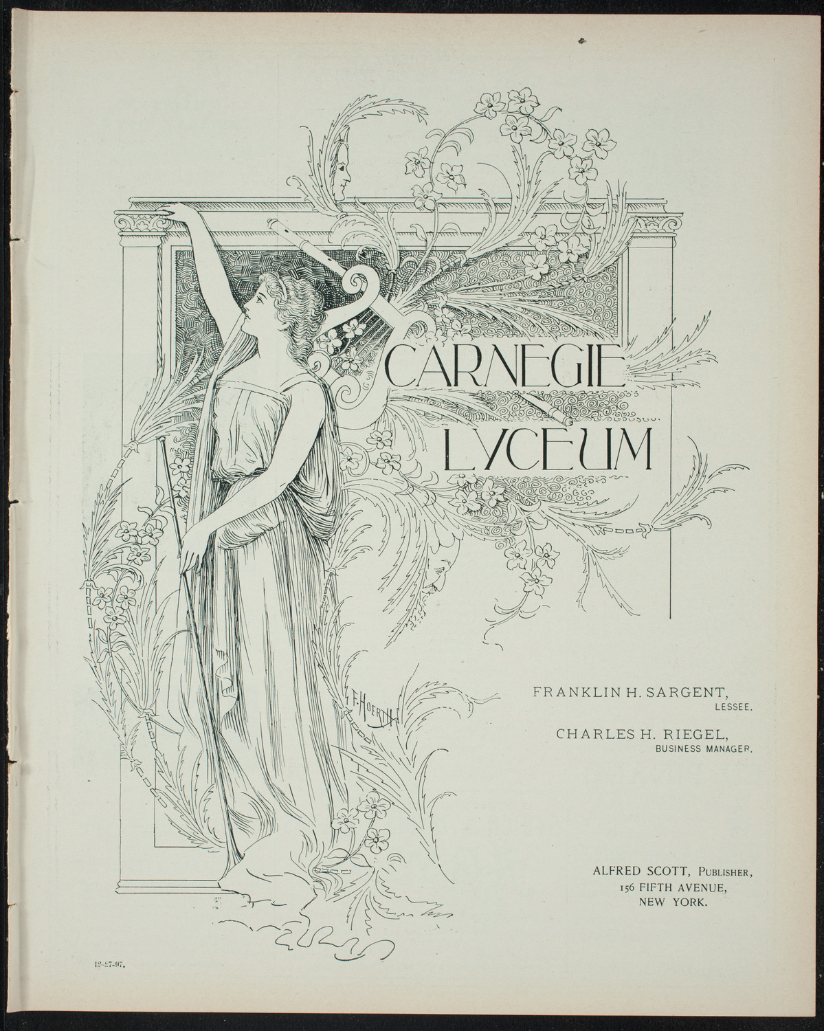 Benefit Performance for the Church Settlement Club featuring The Merrymakers, December 27, 1897, program page 1