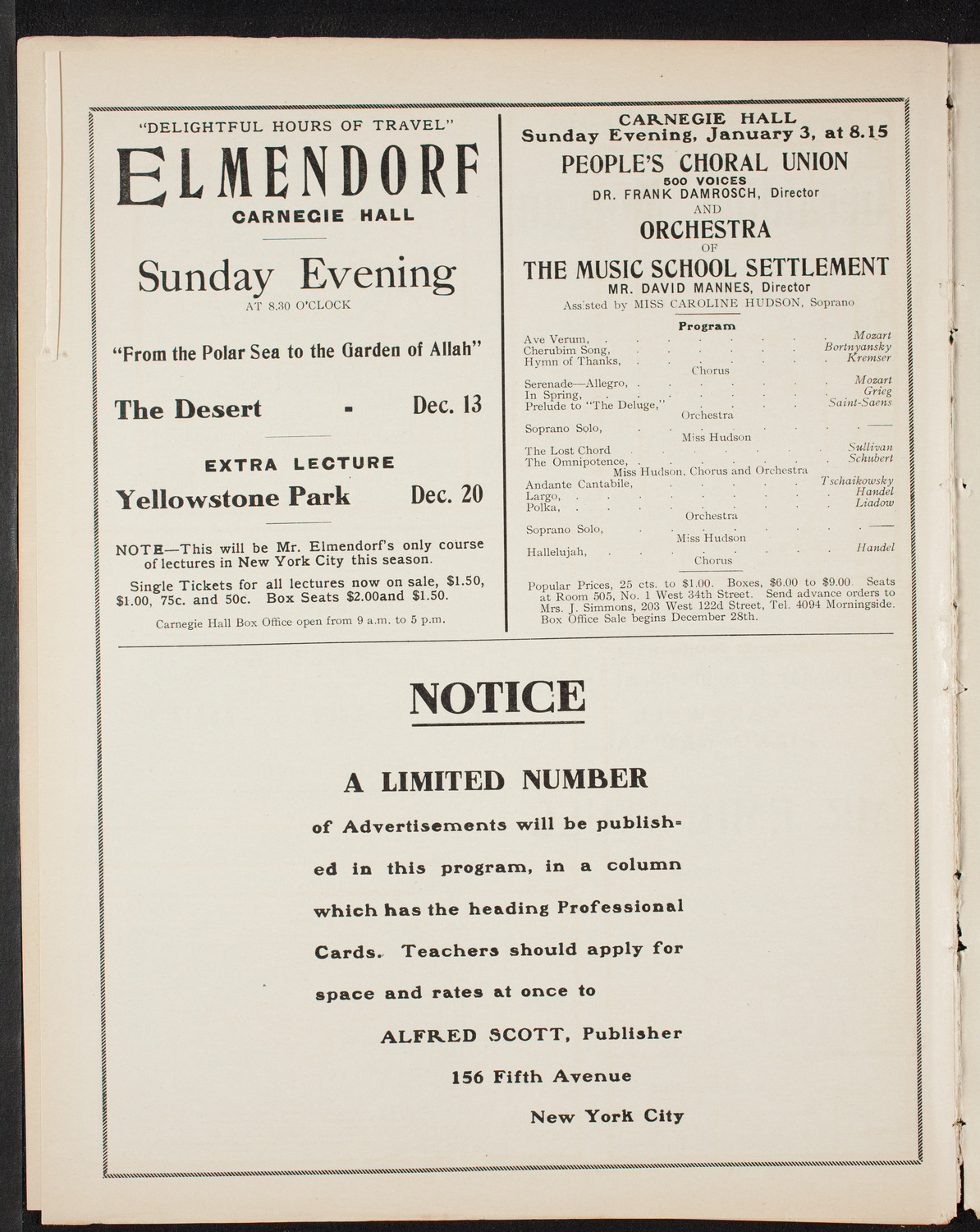 New York Symphony Orchestra, December 8, 1908, program page 13