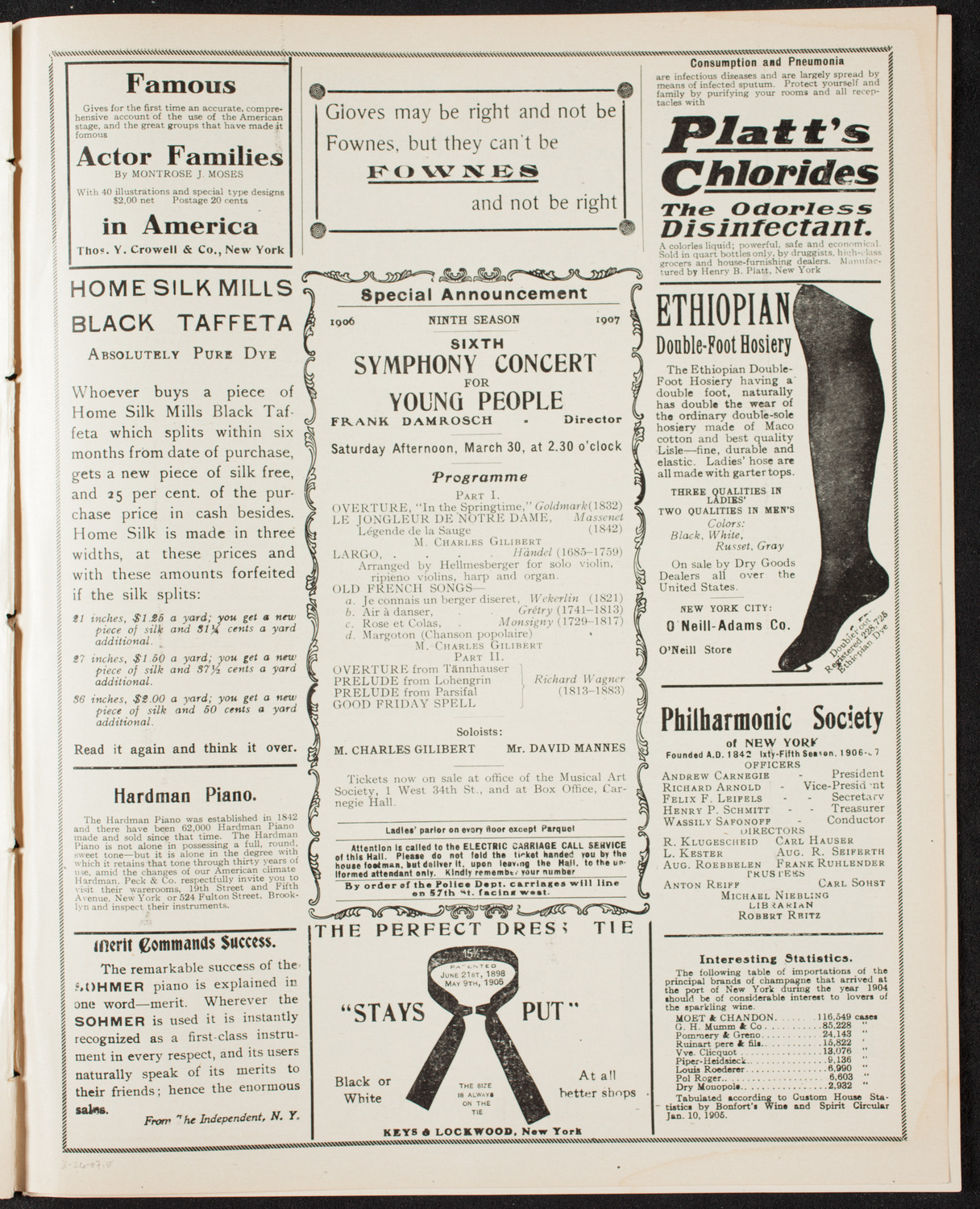Oratorio Society of New York, March 26, 1907, program page 9