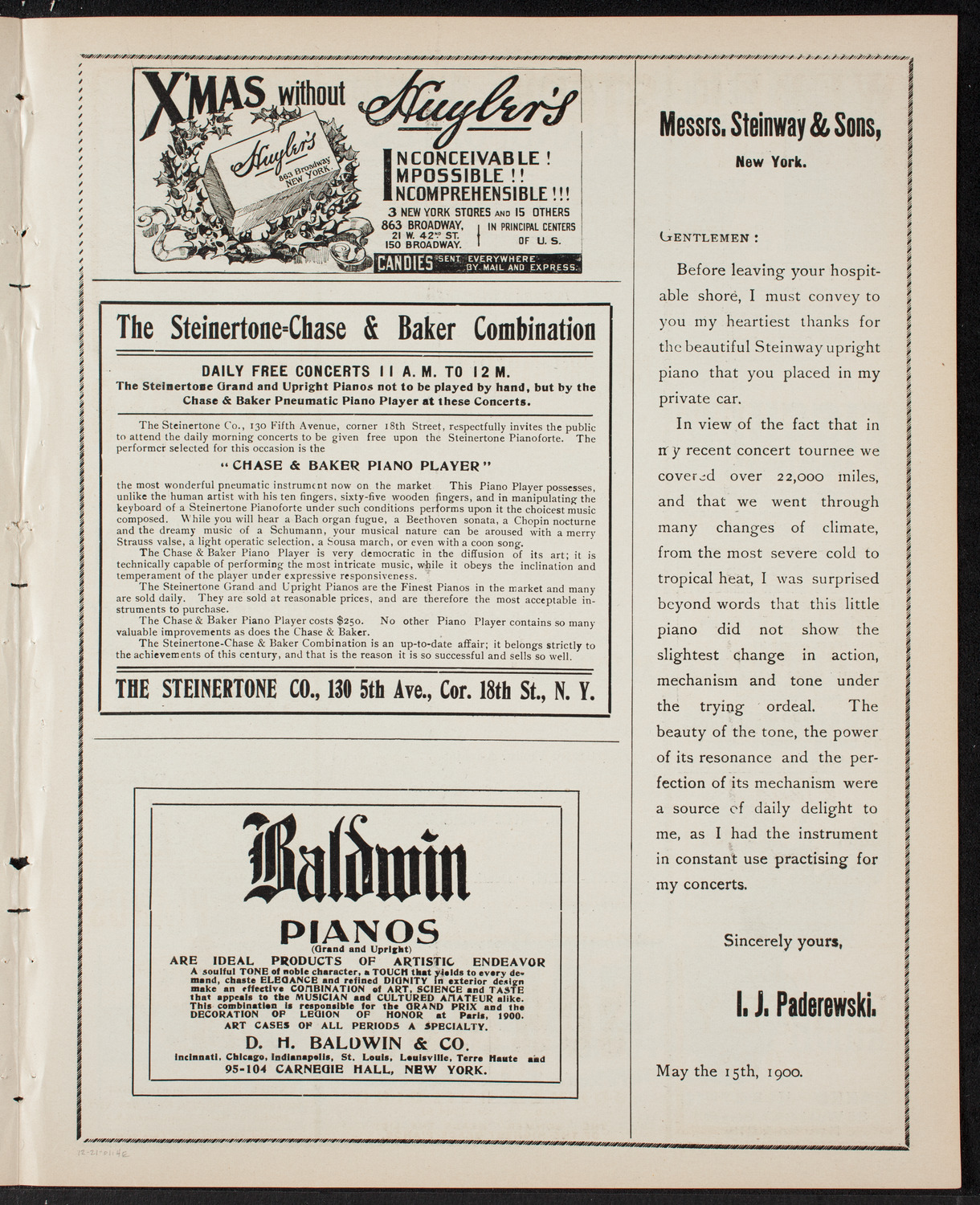 New York Philharmonic, December 21, 1901, program page 7