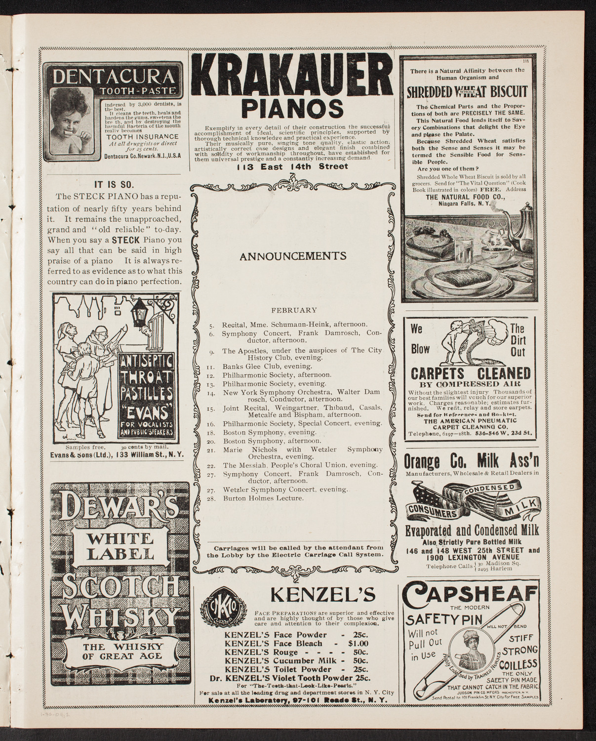 New York Philharmonic, January 30, 1904, program page 3