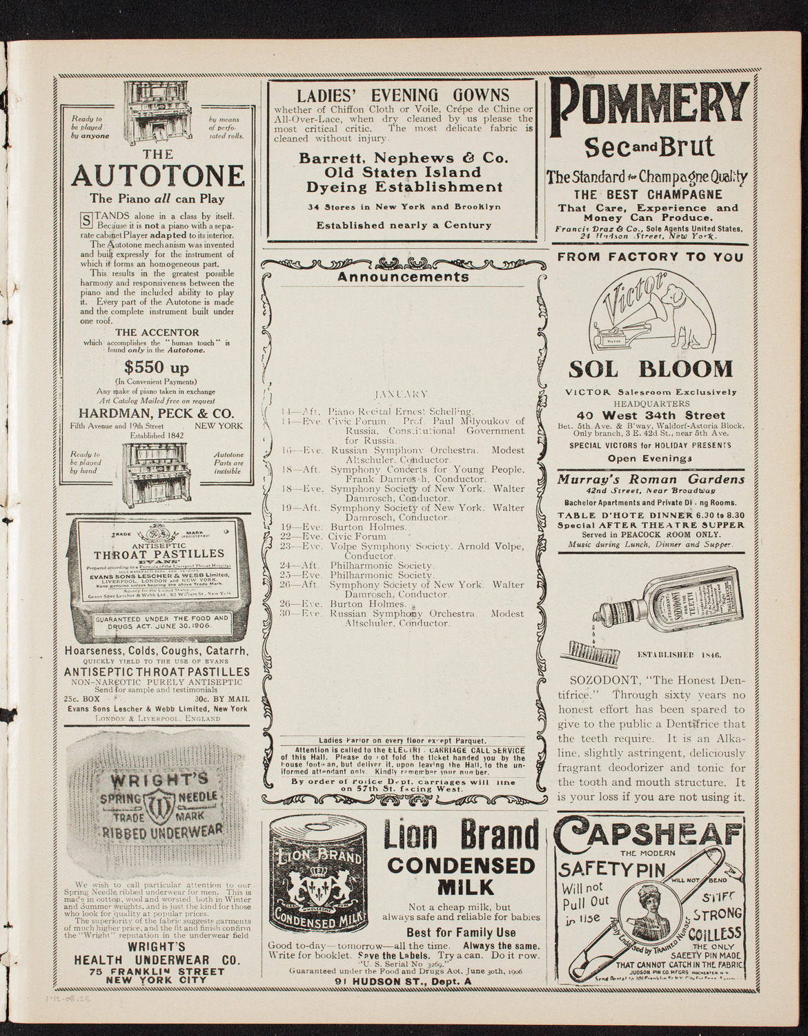 Burton Holmes Travelogue: Imperial Berlin, January 12, 1908, program page 3