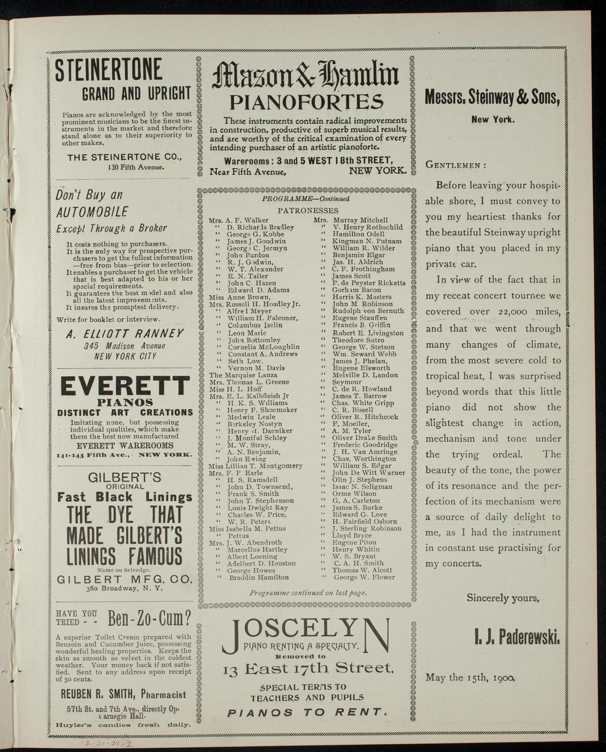 Columbia Sophomore Dramatic Association: The 1904 Sophomore Show, December 21, 1901, program page 3