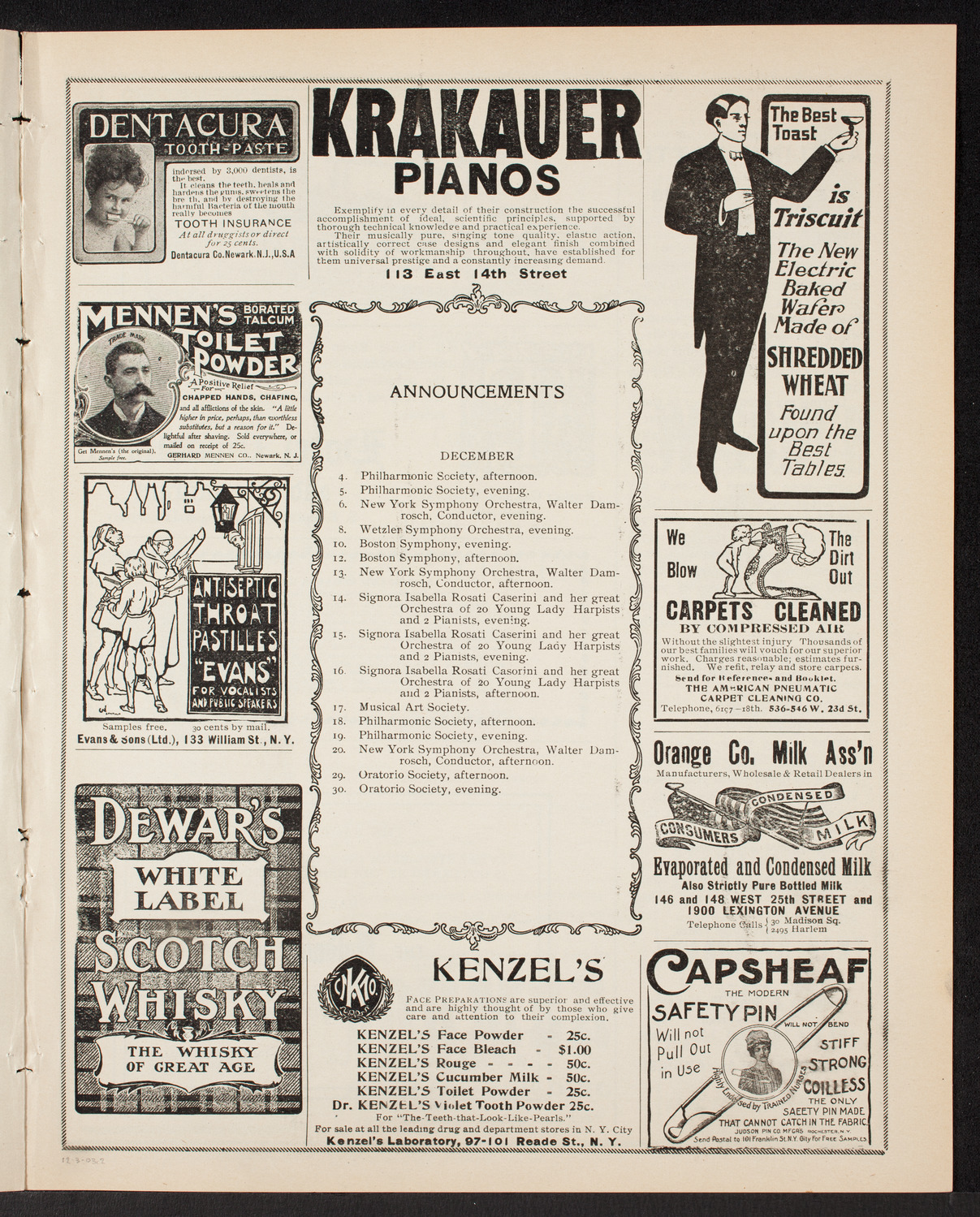 New York Banks' Glee Club, December 3, 1903, program page 3