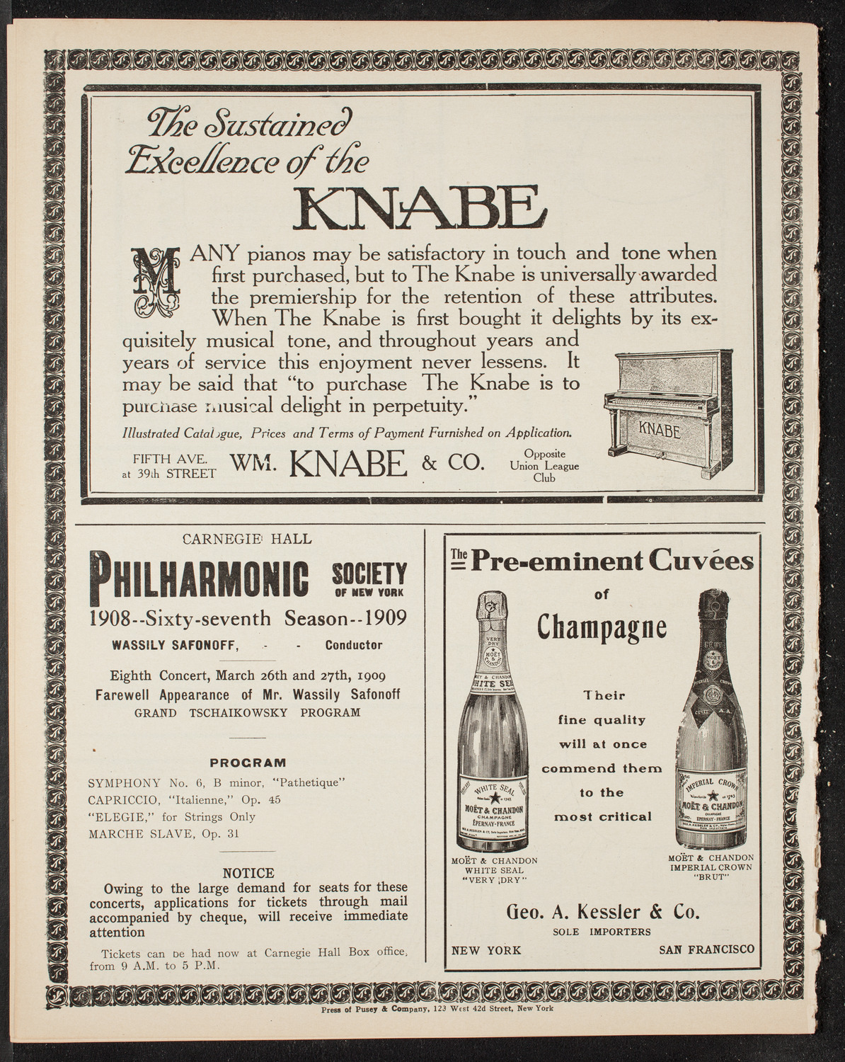 Boston Symphony Orchestra, March 20, 1909, program page 12