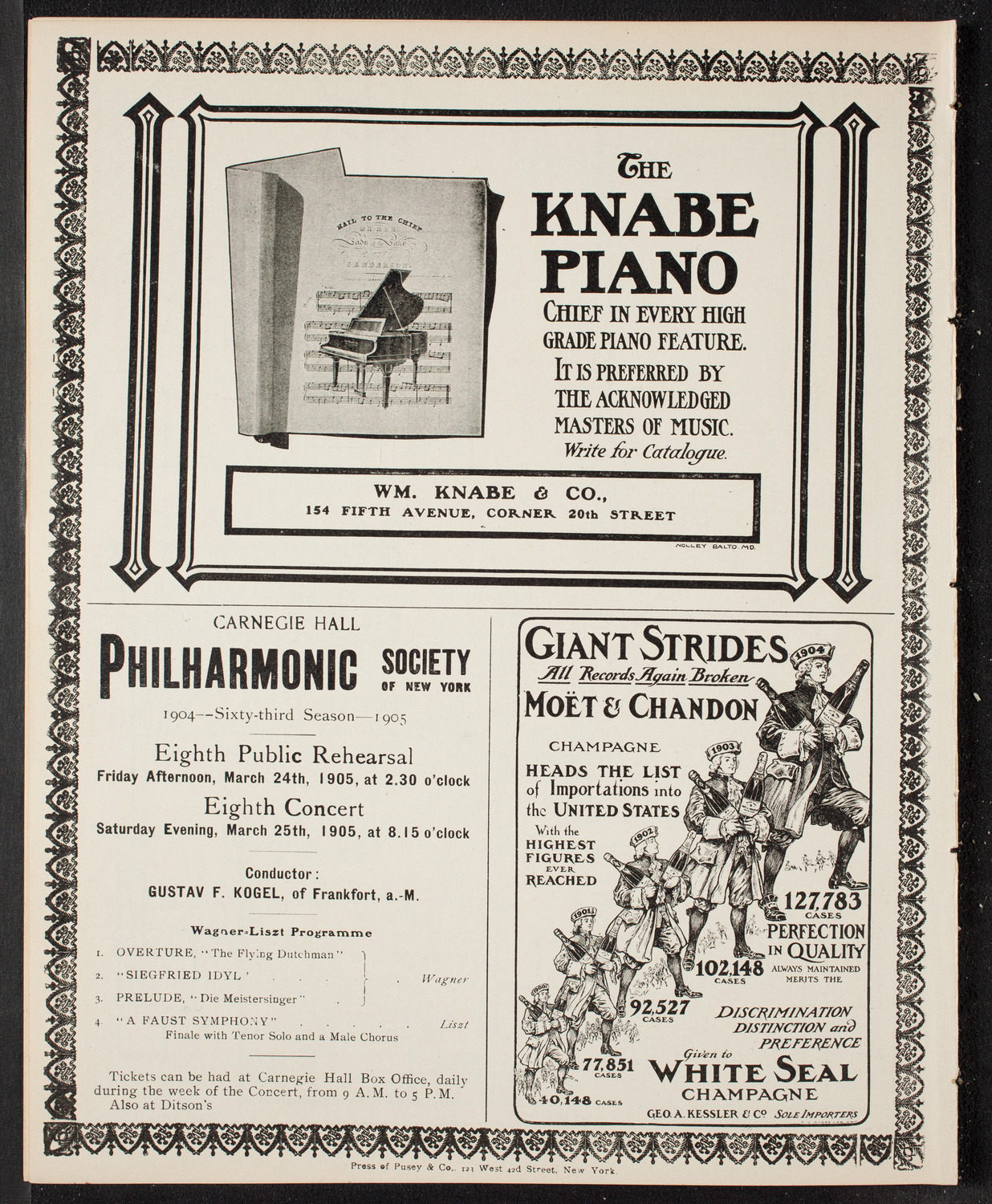 Eugène Ysaÿe, Violin, March 5, 1905, program page 12