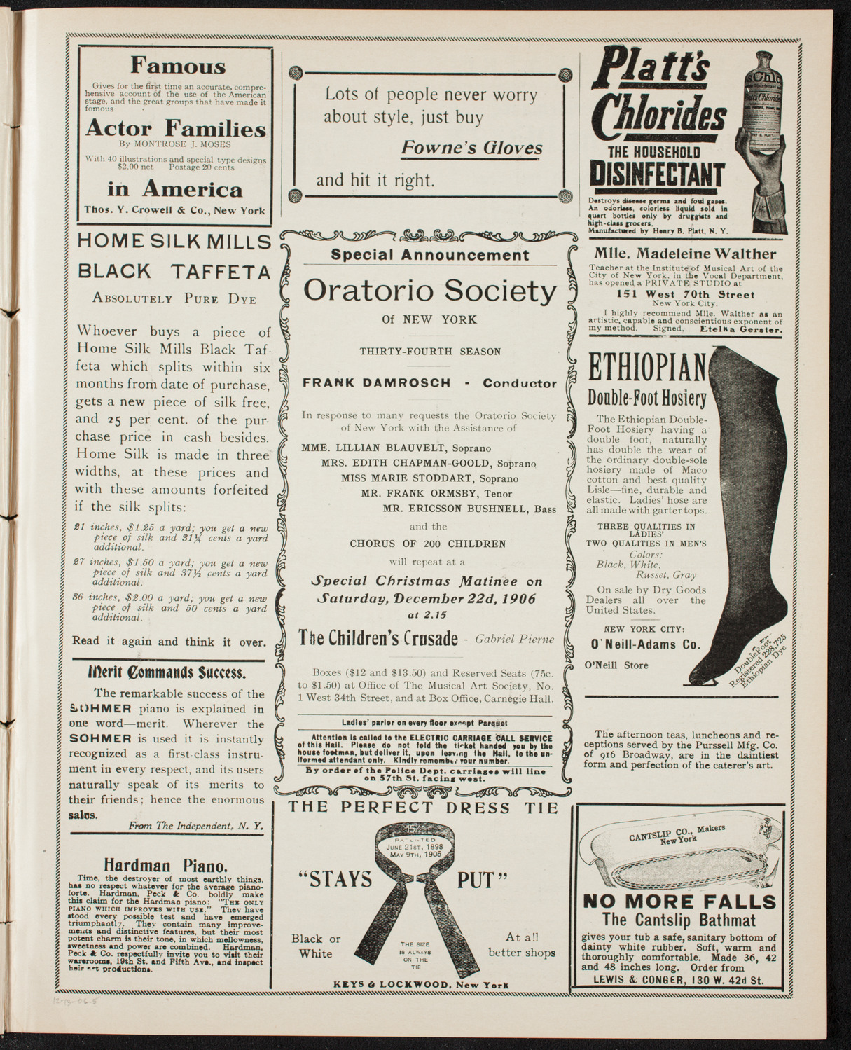 Musical Art Society of New York, December 13, 1906, program page 9