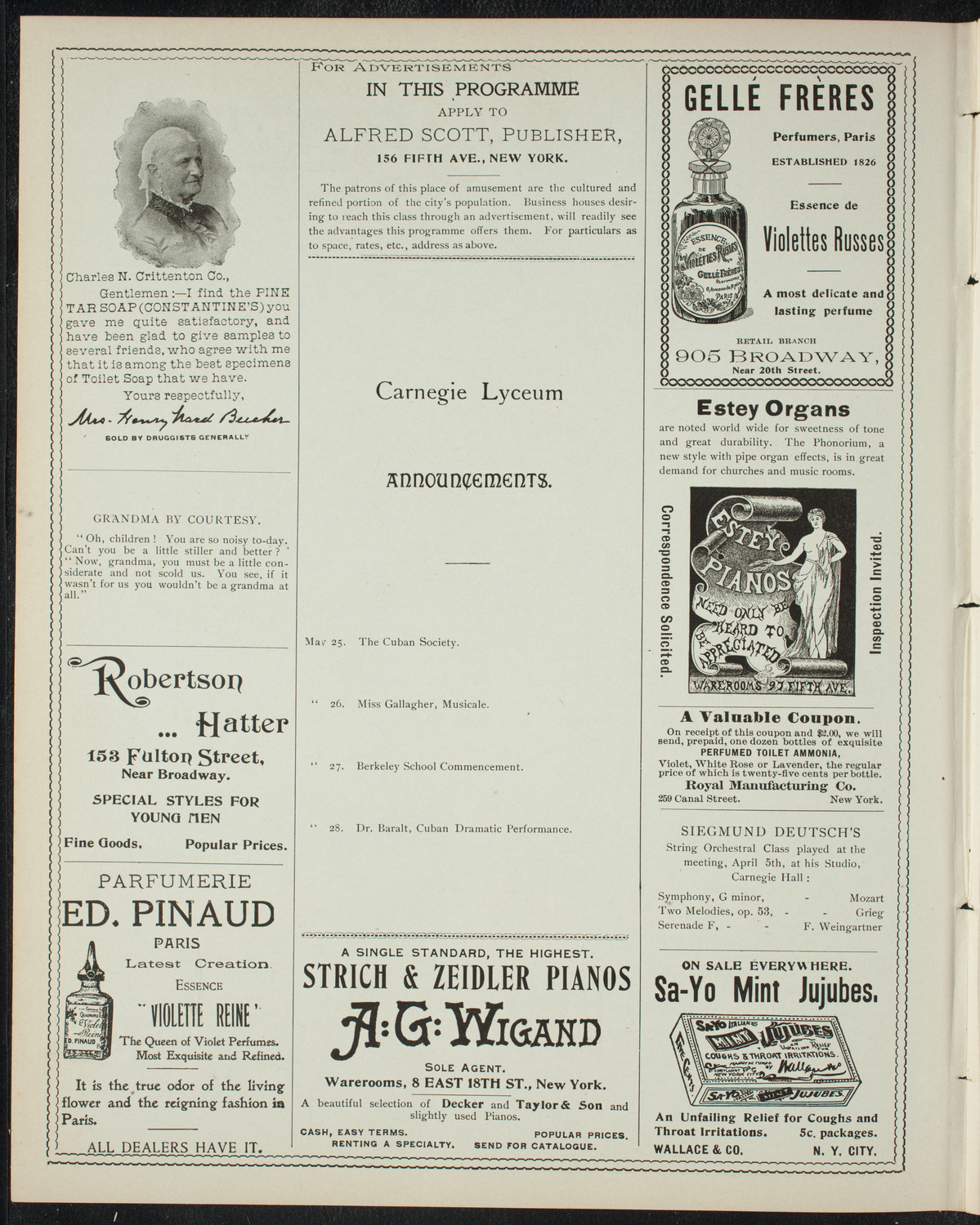 Graduation: New York School of Expression, May 17, 1898, program page 2