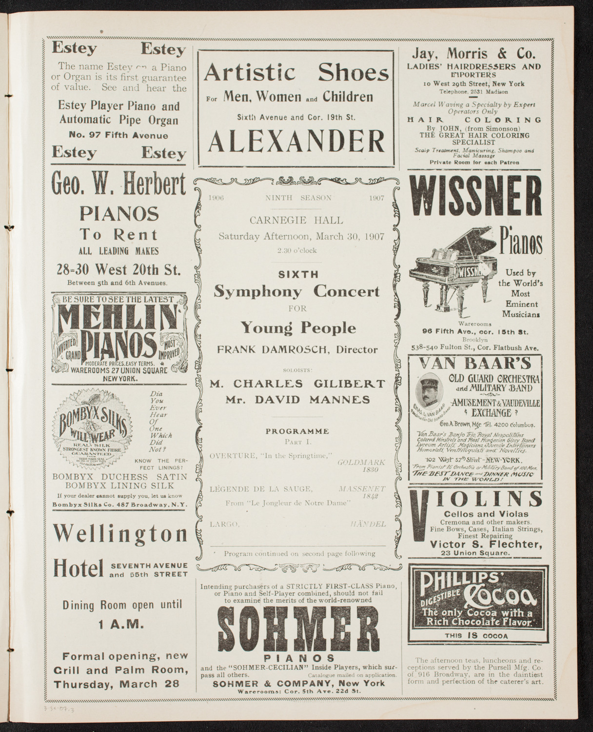Symphony Concert for Young People, March 30, 1907, program page 5
