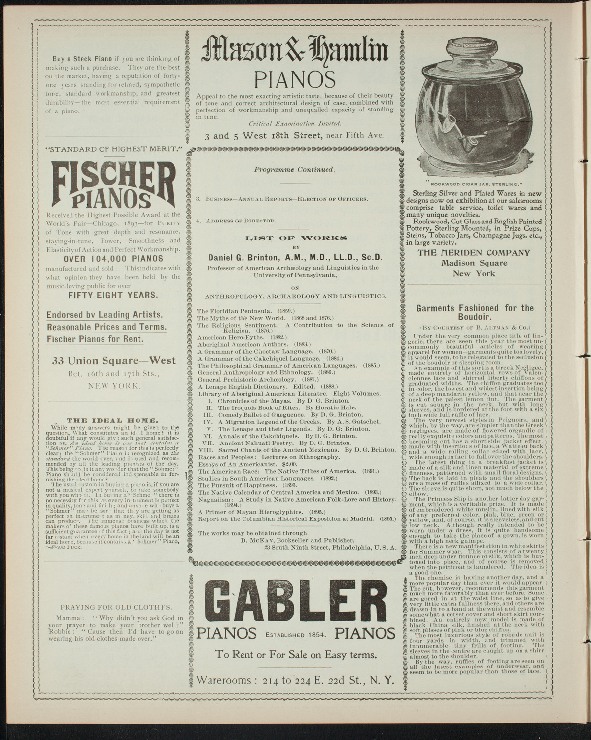 Comparative Literature Society, April 16, 1898, program page 6