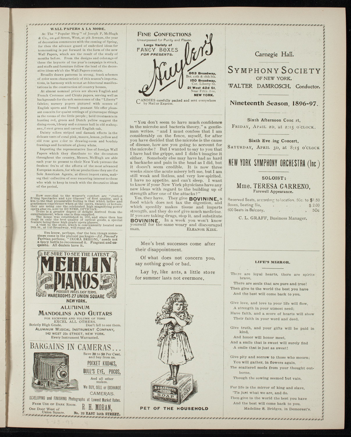 Illustrated Lecture: Evolution of the Earth, March 28, 1897, program page 7