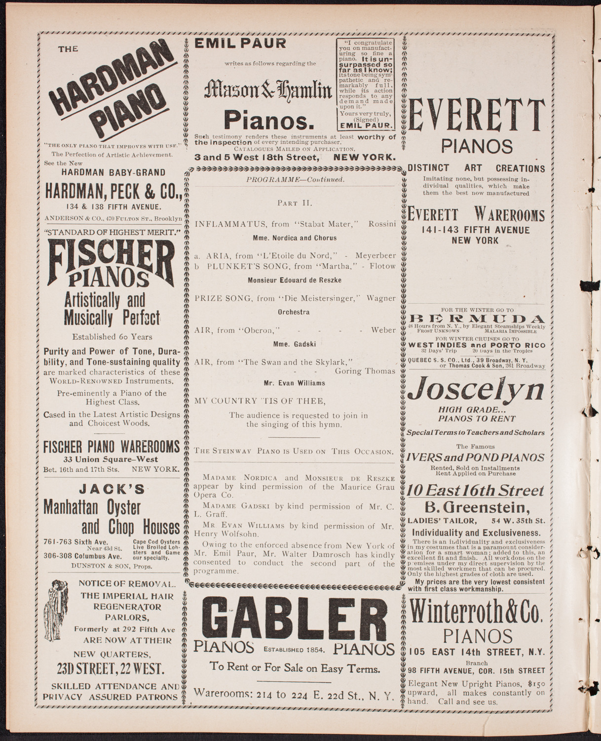 Benefit: Dewey Arch Fund, February 6, 1900, program page 6