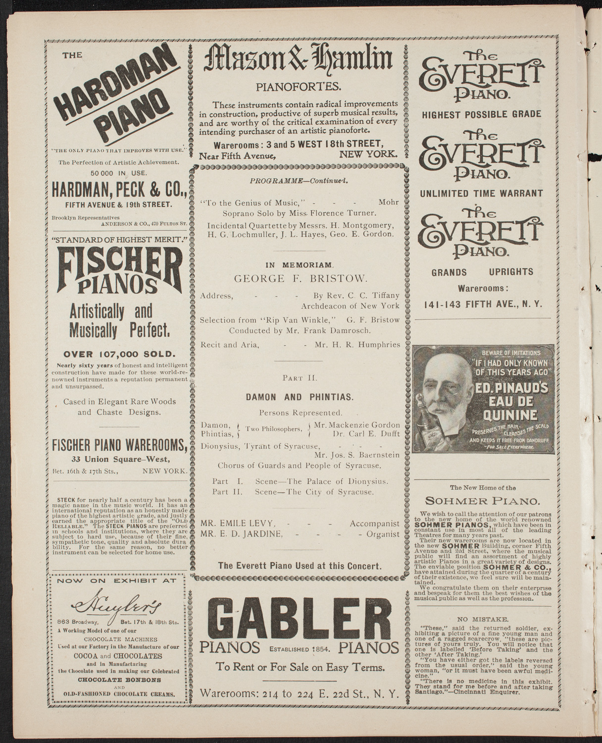 New York Banks' Glee Club, February 9, 1899, program page 6