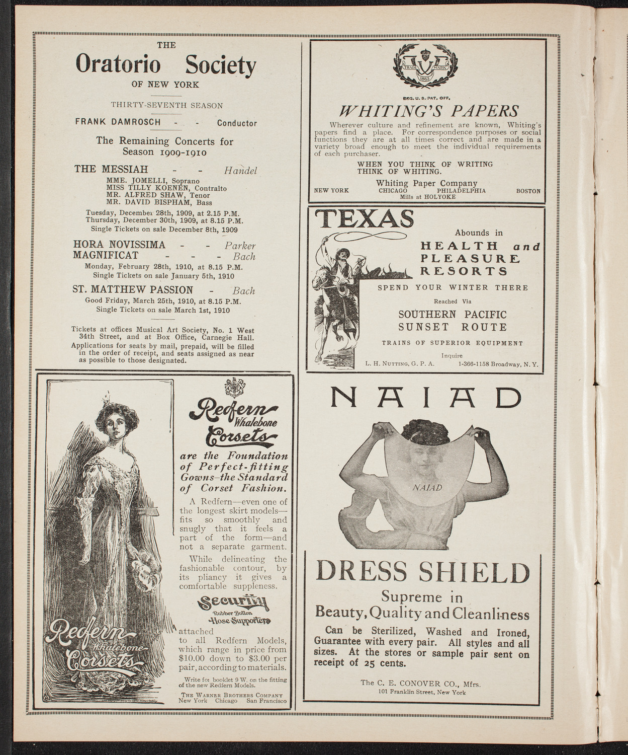 Boston Symphony Orchestra, December 9, 1909, program page 2