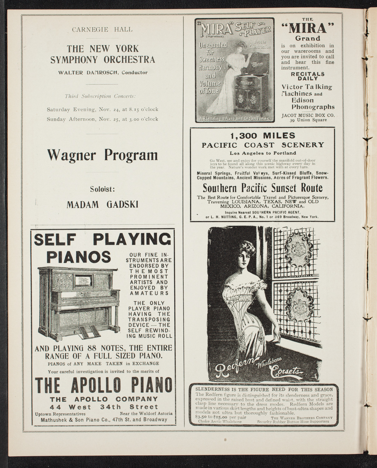 Moriz Rosenthal, Piano, November 17, 1906, program page 2