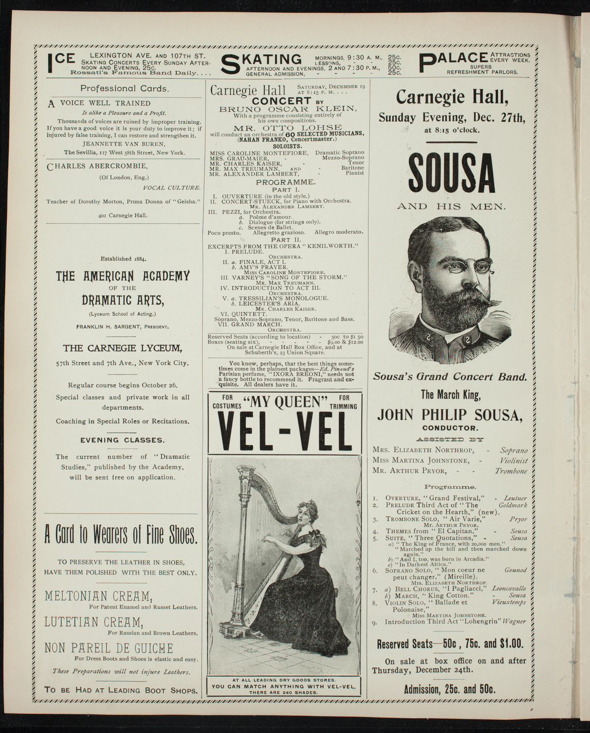 Musical Art Society of New York, December 17, 1896, program page 2