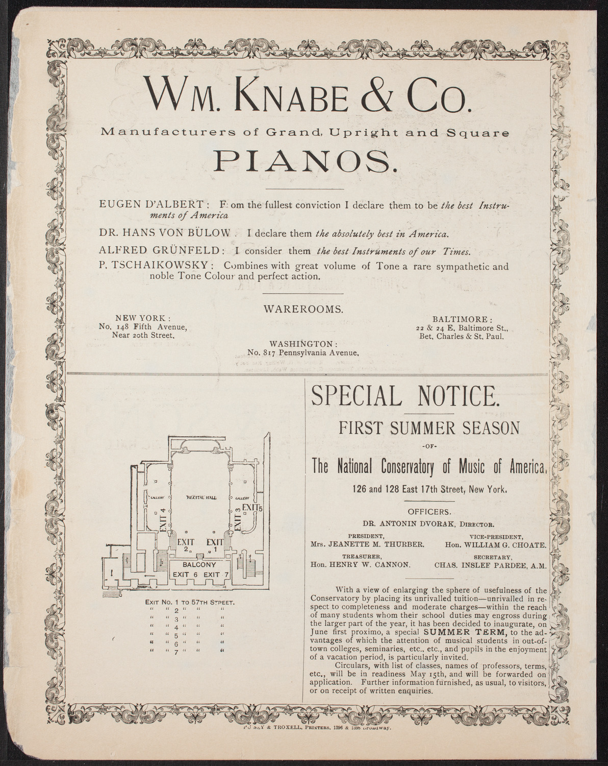 Benefit: May Hamaker, May 18, 1893, program page 4