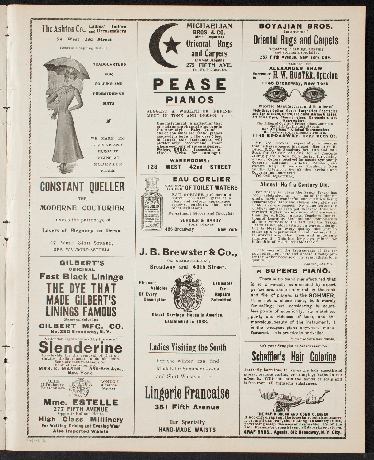 Lillian Blauvelt and Charles Gregorowitsch, January 19, 1902, program page 3