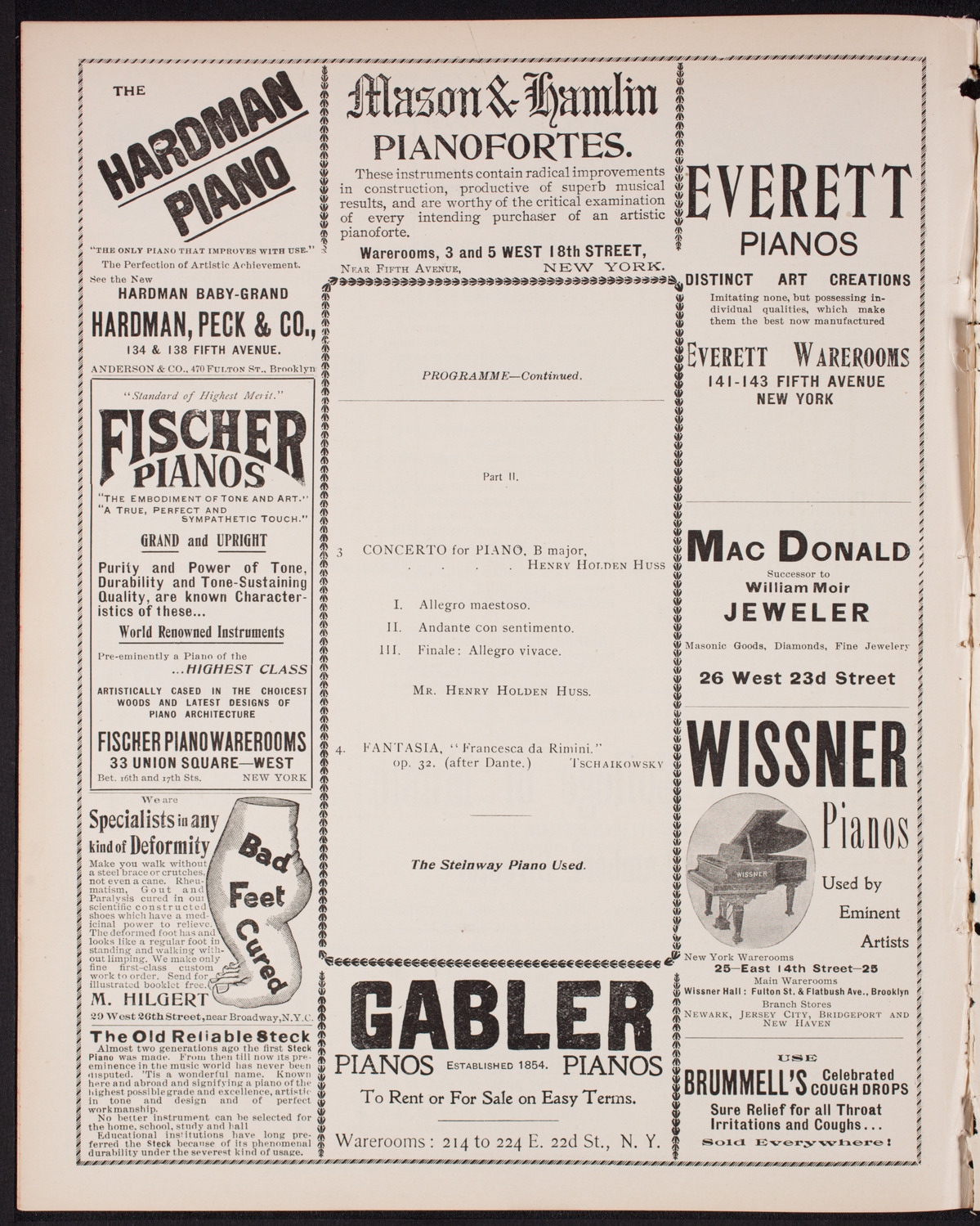 New York Philharmonic, December 22, 1900, program page 6