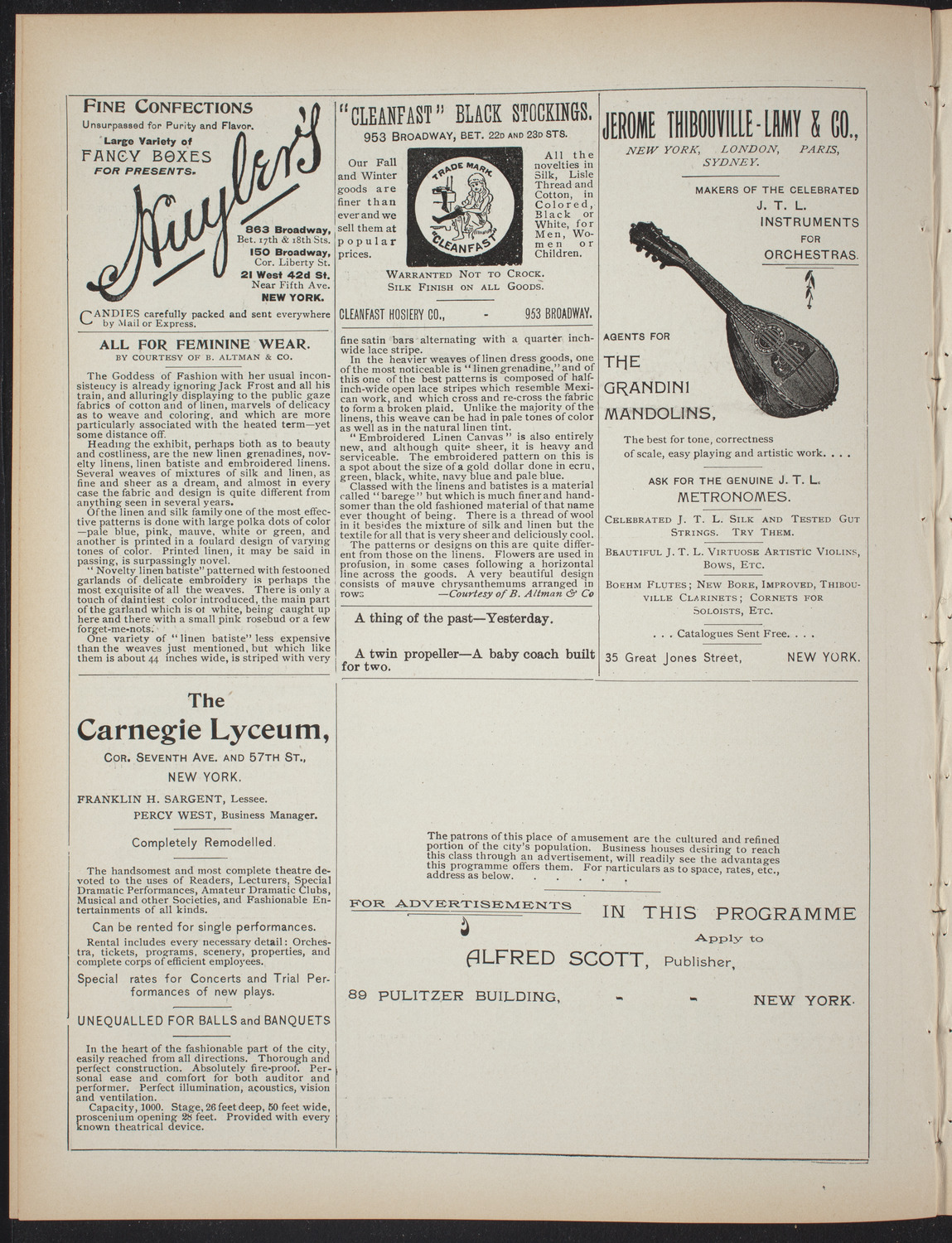 Fordham College Glee, Banjo and Mandolin Clubs, February 12, 1897, program page 4