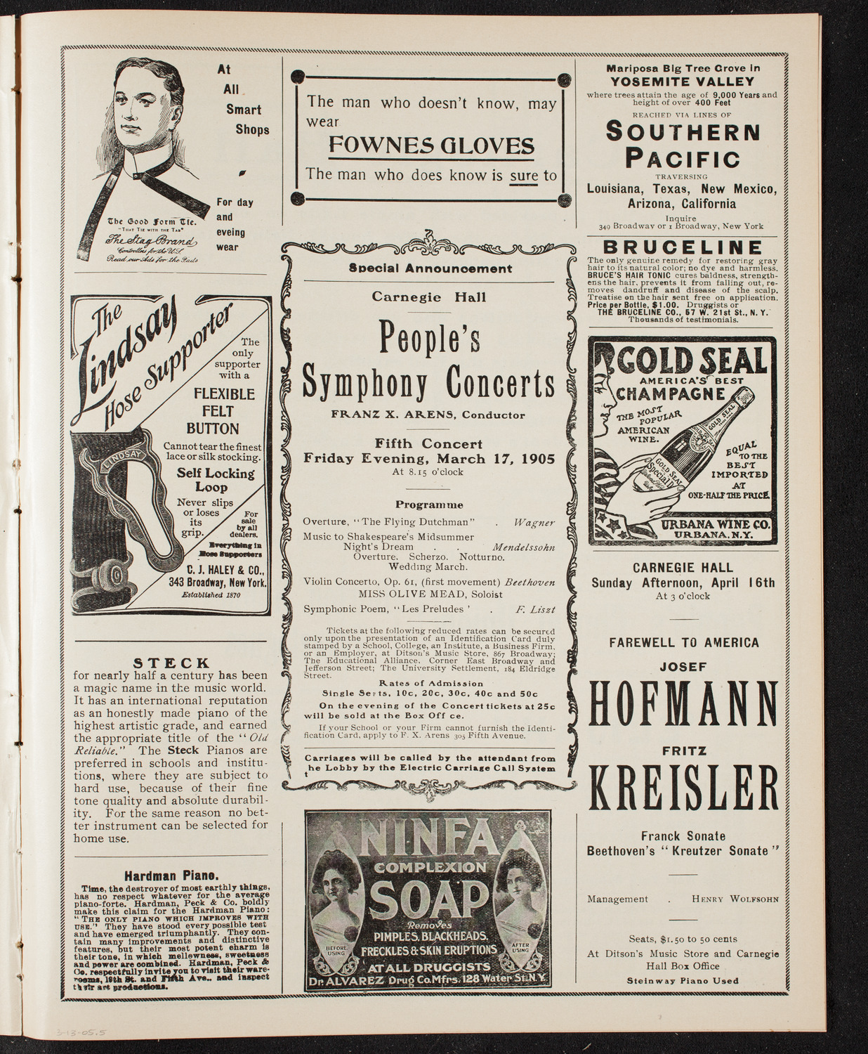 Benefit: Orthopedic Hospital, March 13, 1905, program page 9