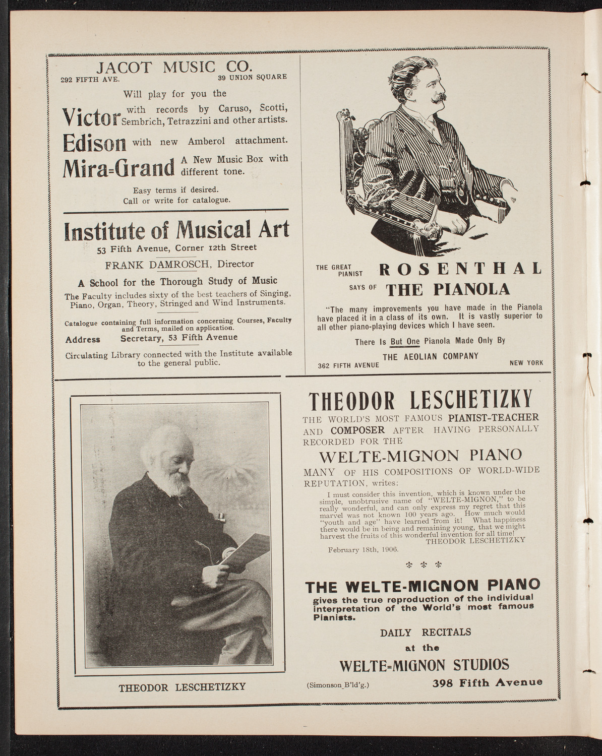 Catholic Oratorio Society, April 25, 1909, program page 6