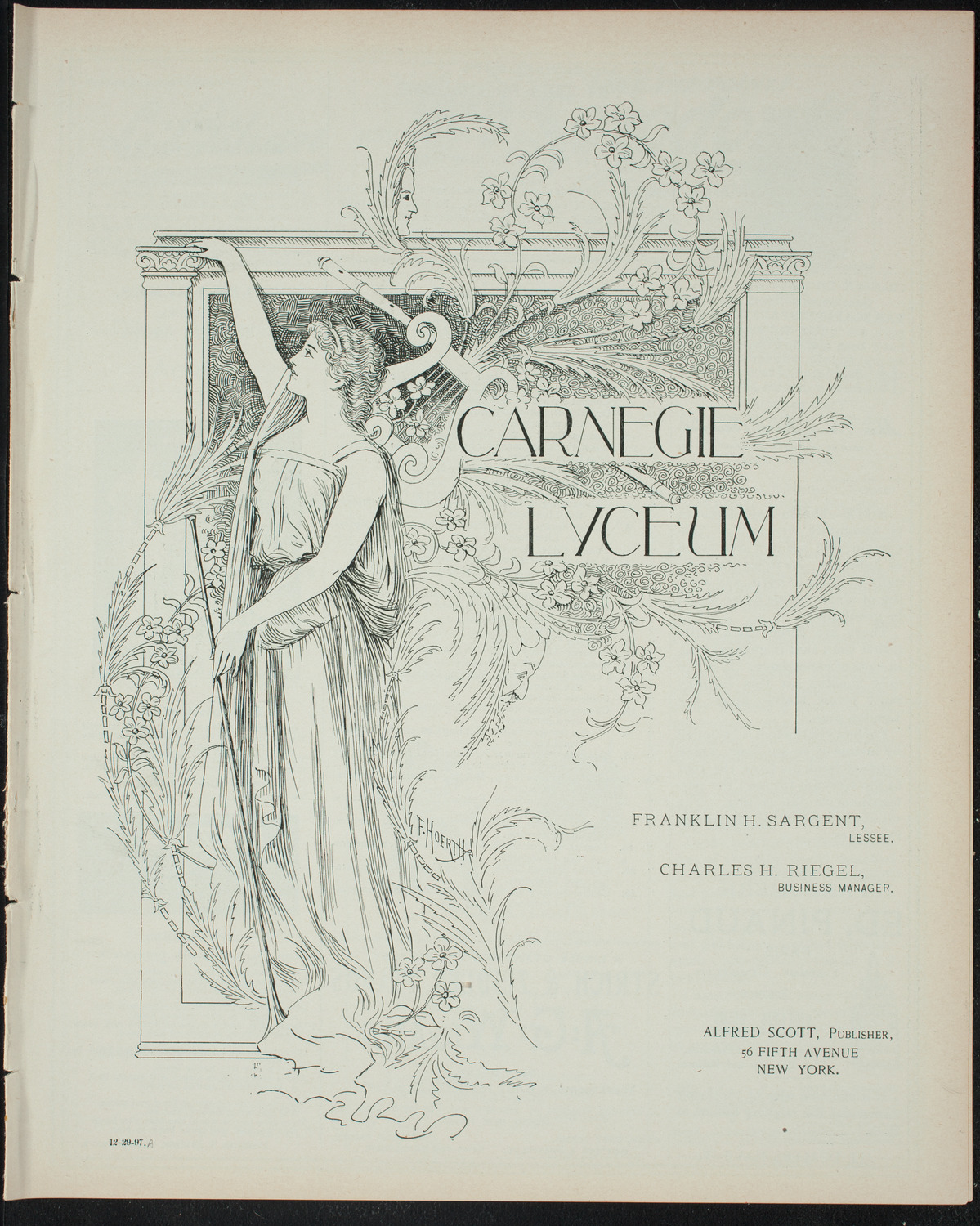 Holiday Pantomime by the Junior League, December 29, 1897, program page 1