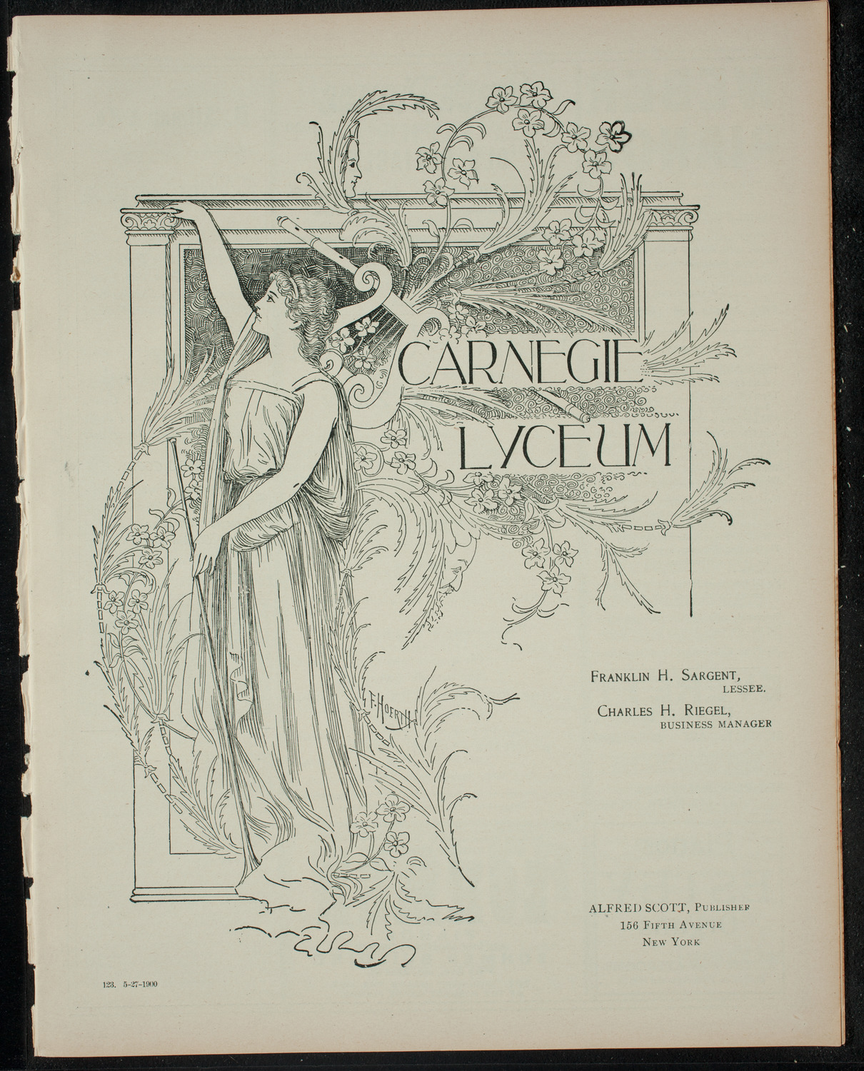 Grand Concert Given featuring William Zevy, May 27, 1900, program page 1