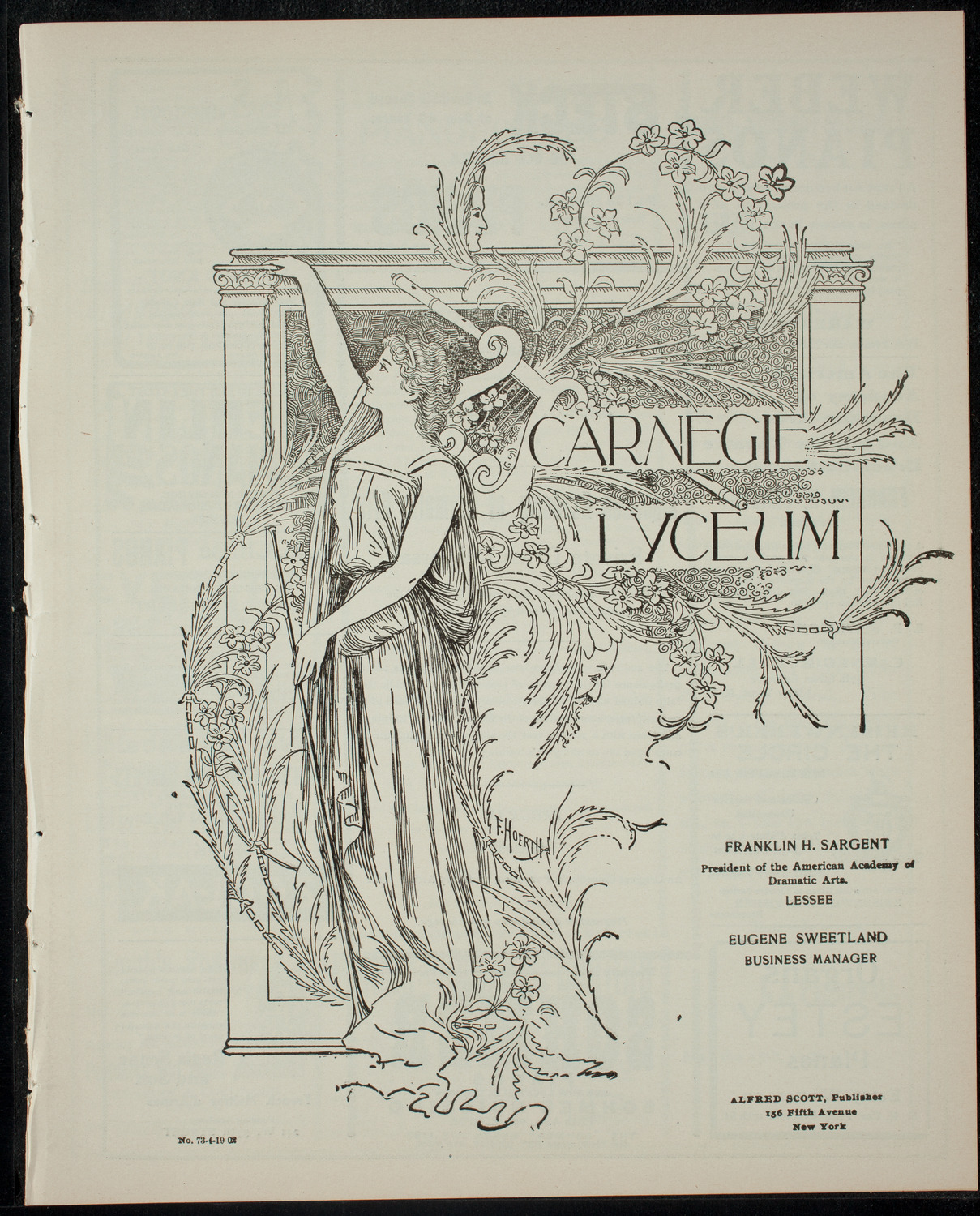 American Academy of the Dramatic Arts Private Dress Rehearsal, April 19, 1902, program page 1