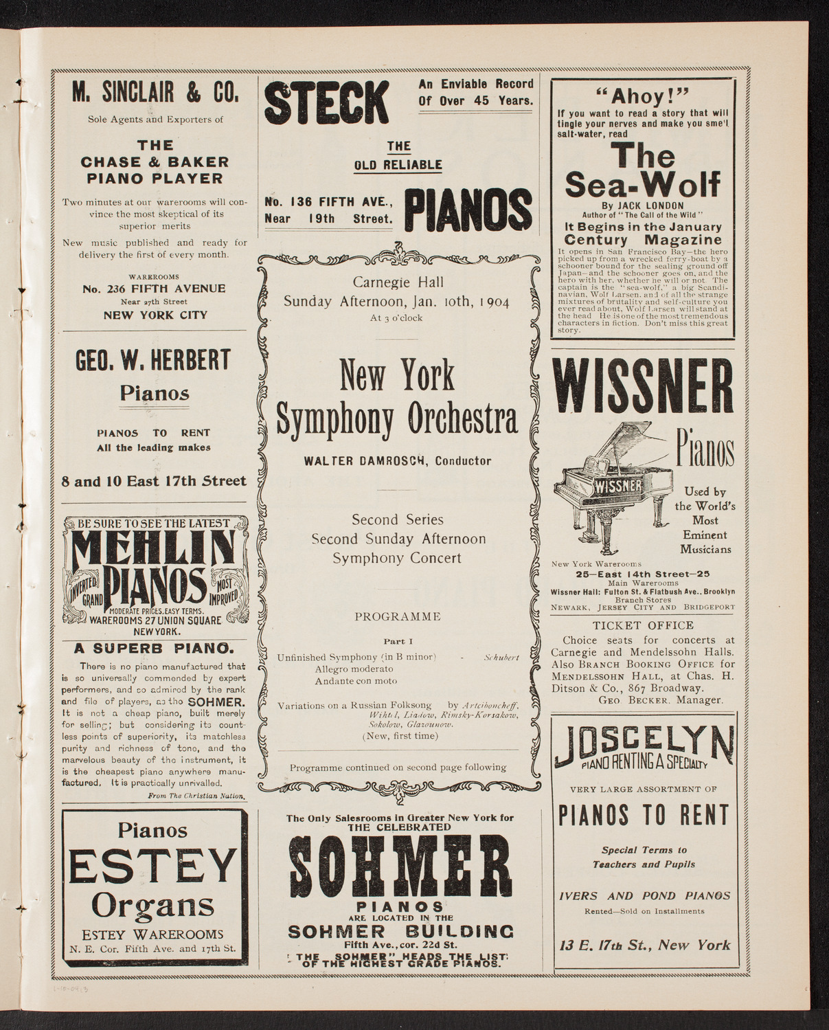 New York Symphony Orchestra, January 10, 1904, program page 5