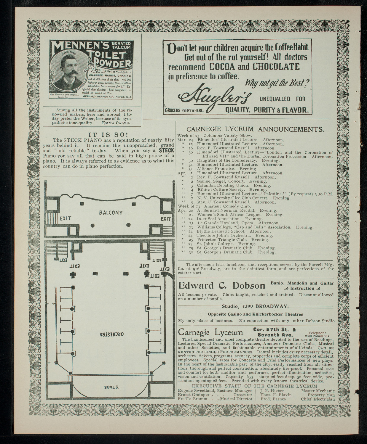 Columbia Varsity Show 1903, March 24, 1903, program page 4