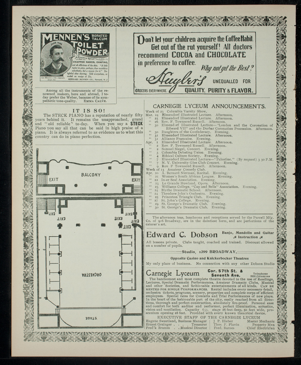 Columbia Varsity Show 1903, March 24, 1903, program page 4