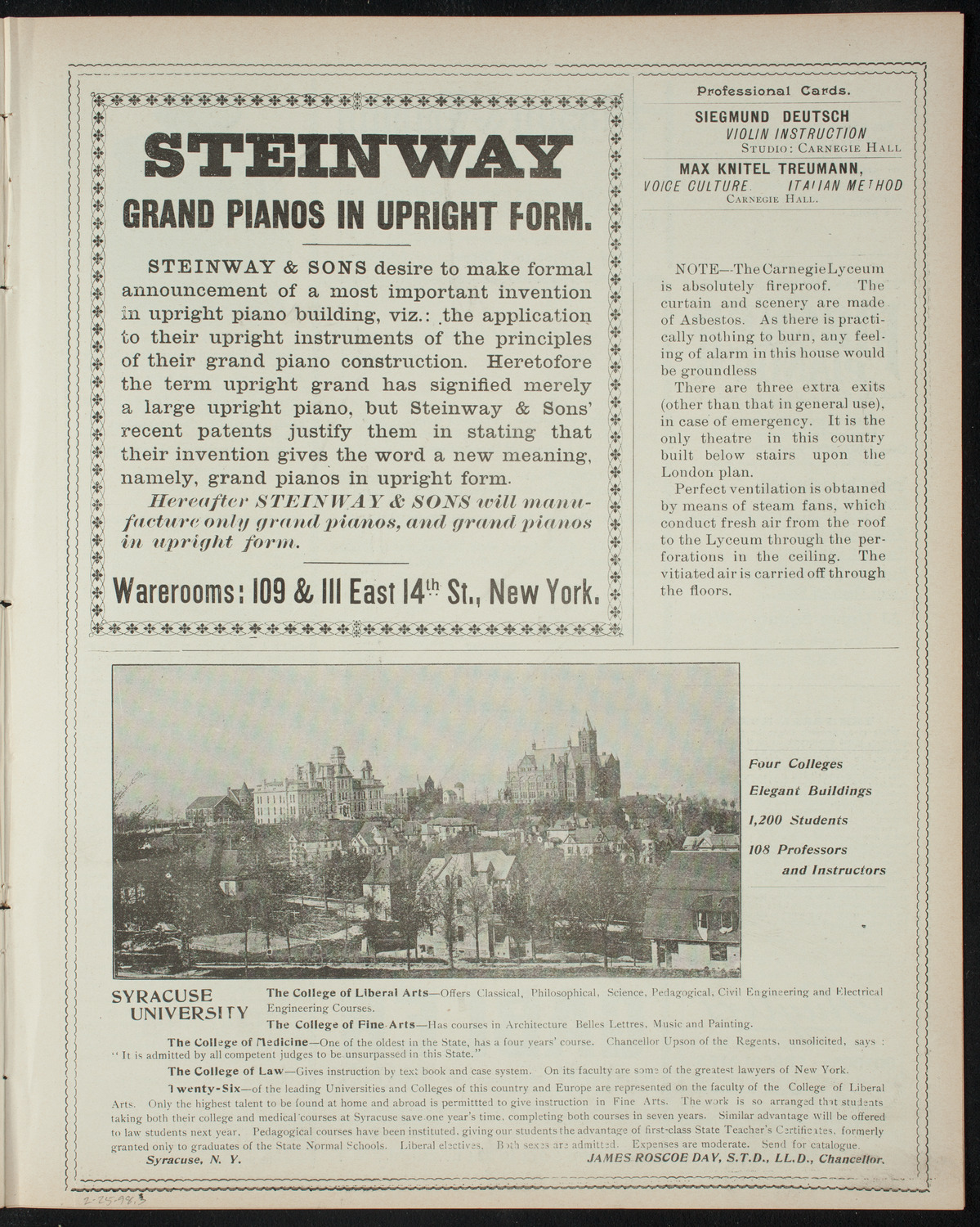 Columbia College Musical Society, February 25, 1898, program page 5