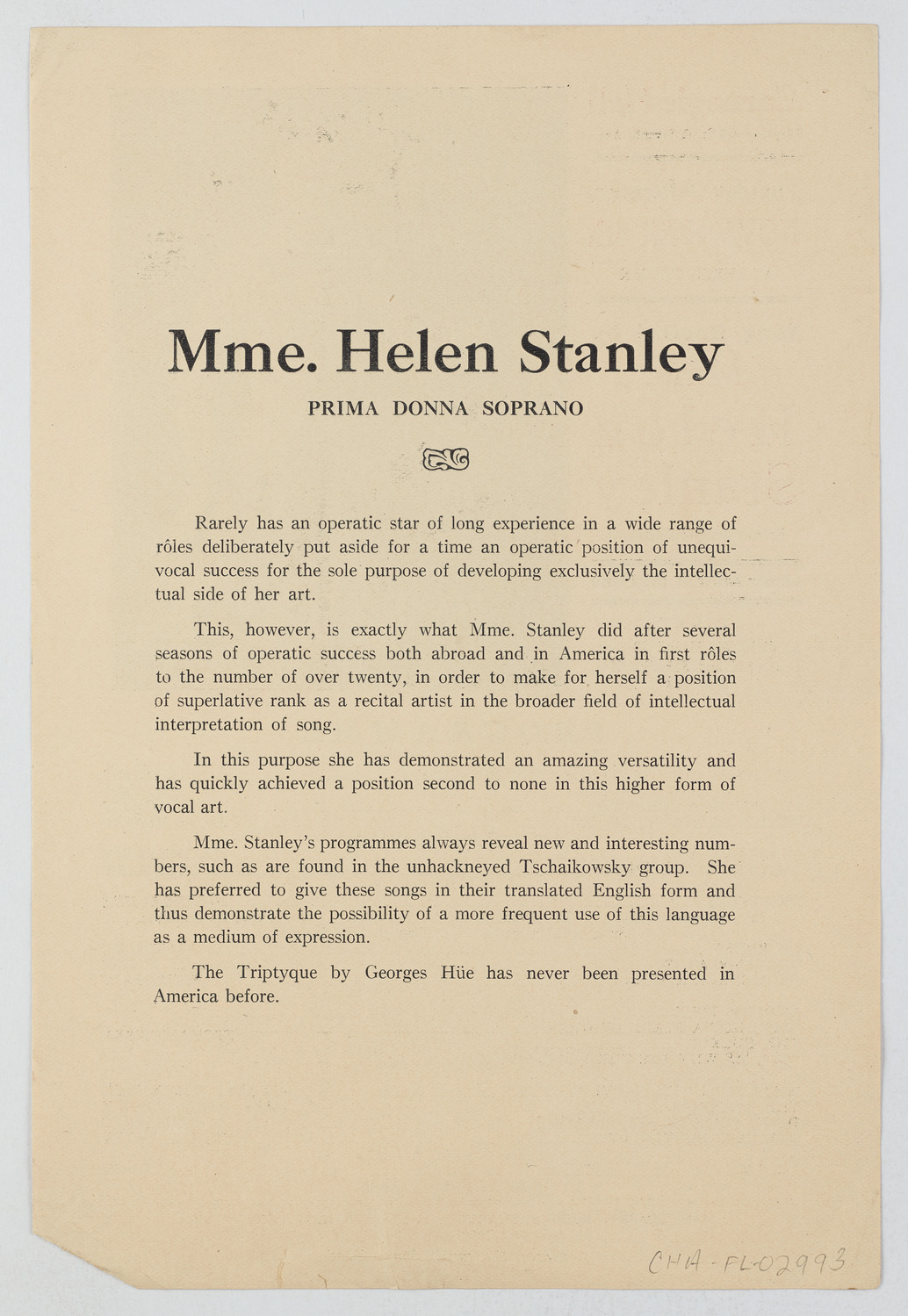 Helen Stanley, November 4, 1919