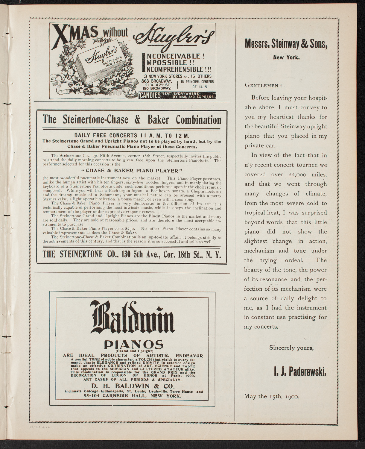 New York Philharmonic, December 20, 1901, program page 7