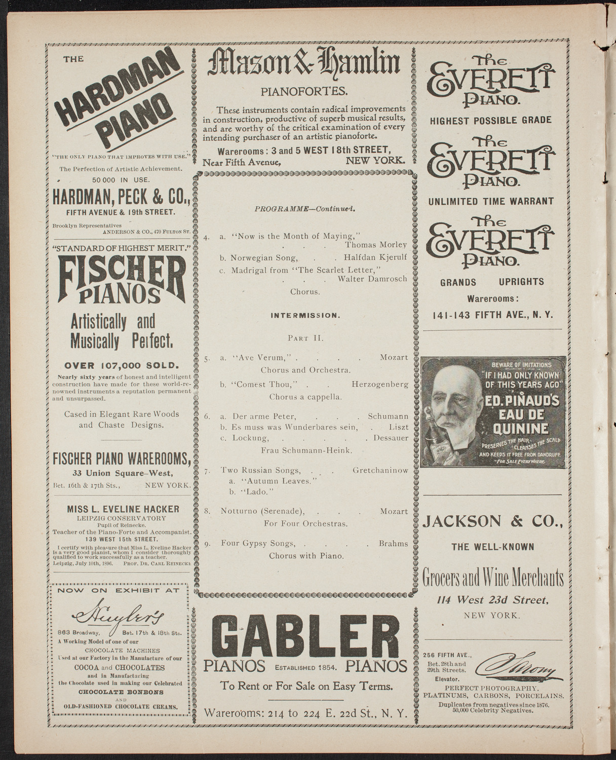Benefit: Workingman's School and District Nursing Department, February 11, 1899, program page 6