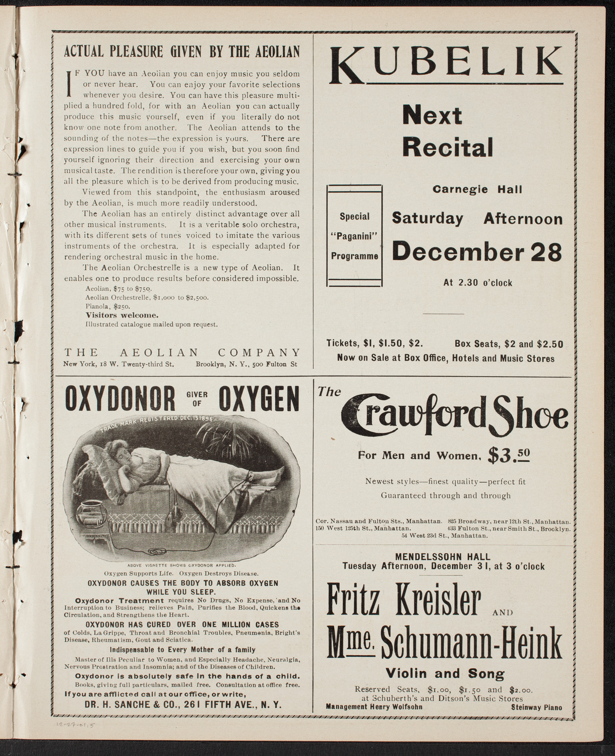 Oratorio Society of New York, December 27, 1901, program page 9
