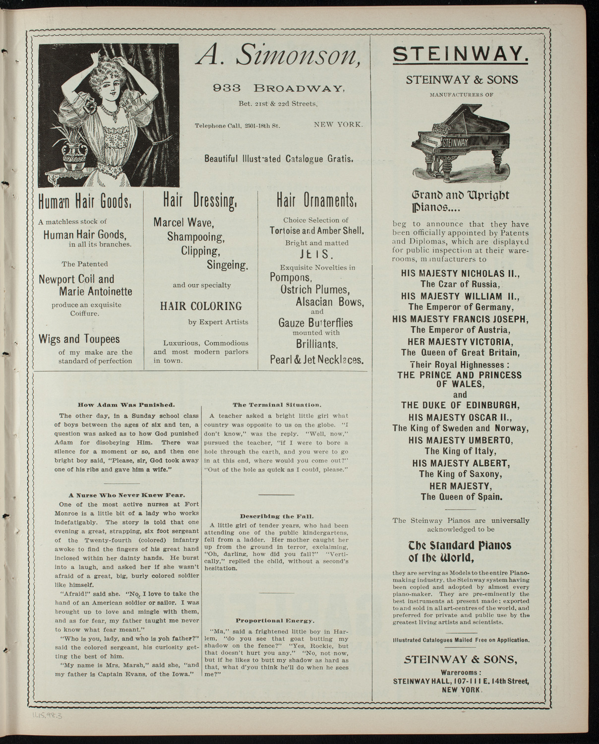 Isis League of Music and Drama Student Production, November 15, 1898, program page 5