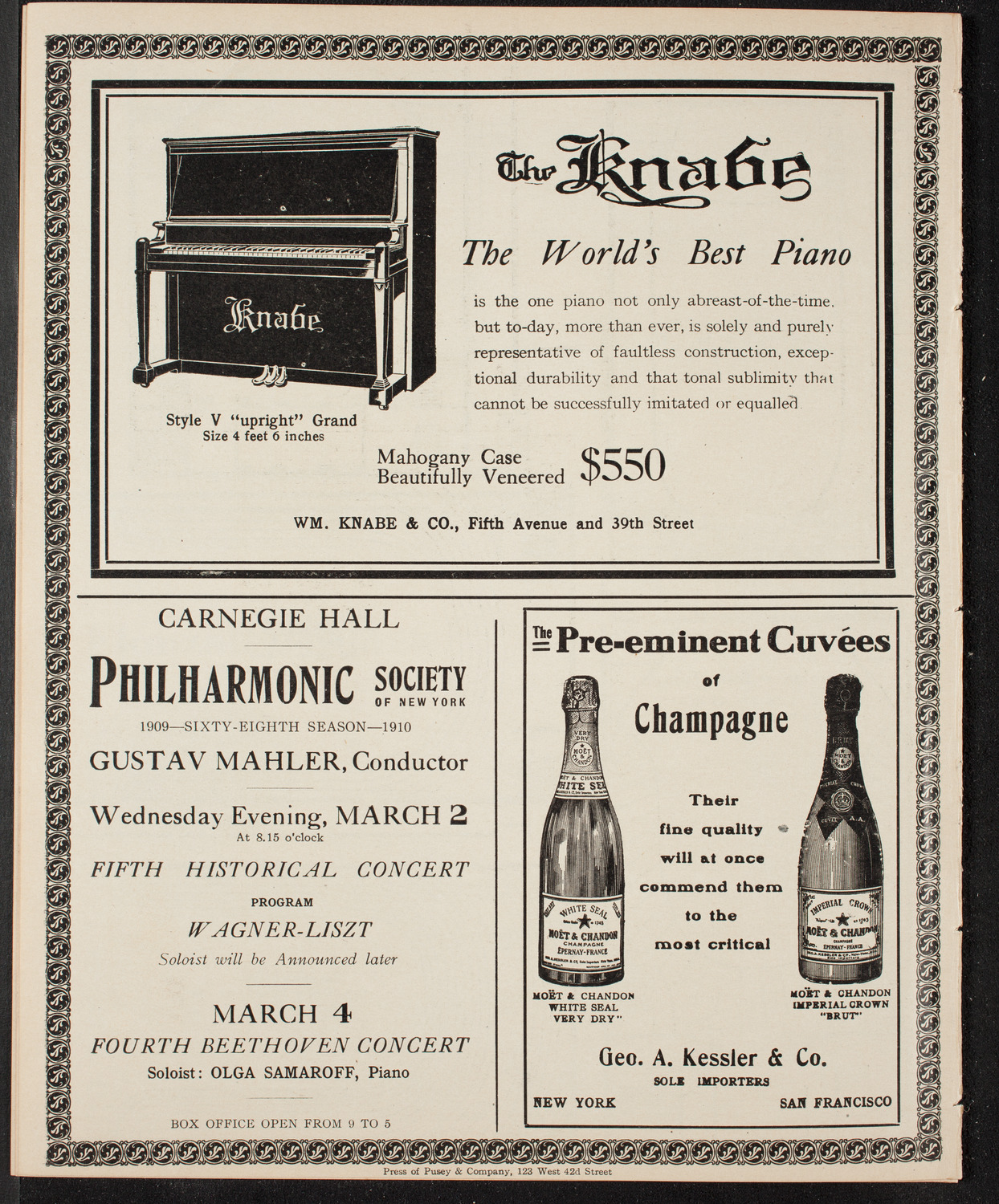 New York Philharmonic, February 18, 1910, program page 12