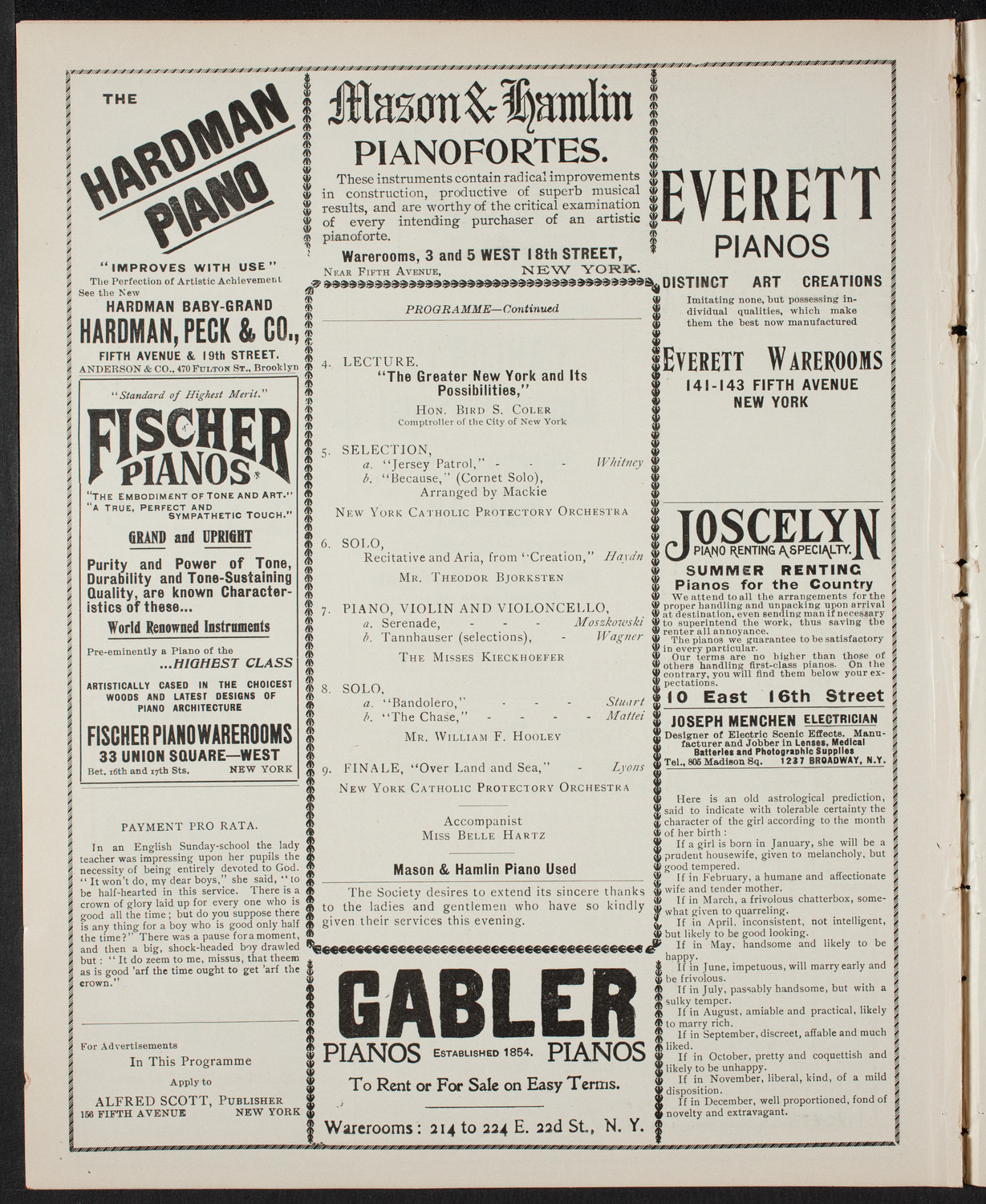 Lecture and Musicale for the Benefit of St. Vincent de Paul Society, April 24, 1901, program page 6