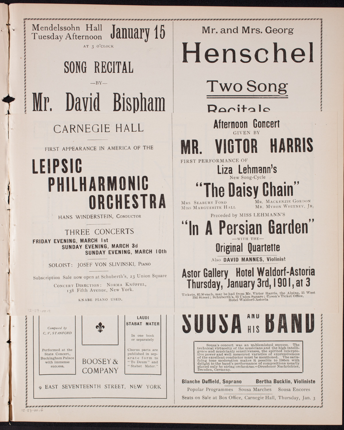 Oratorio Society of New York, December 27, 1900, program page 7