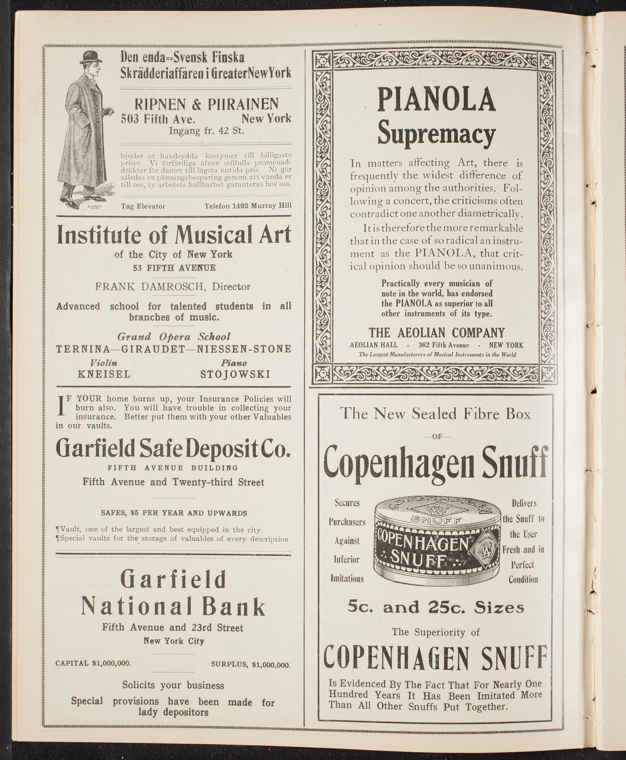 Grand Festival Concert of the American Union of Swedish Singers, May 28, 1910, program page 6