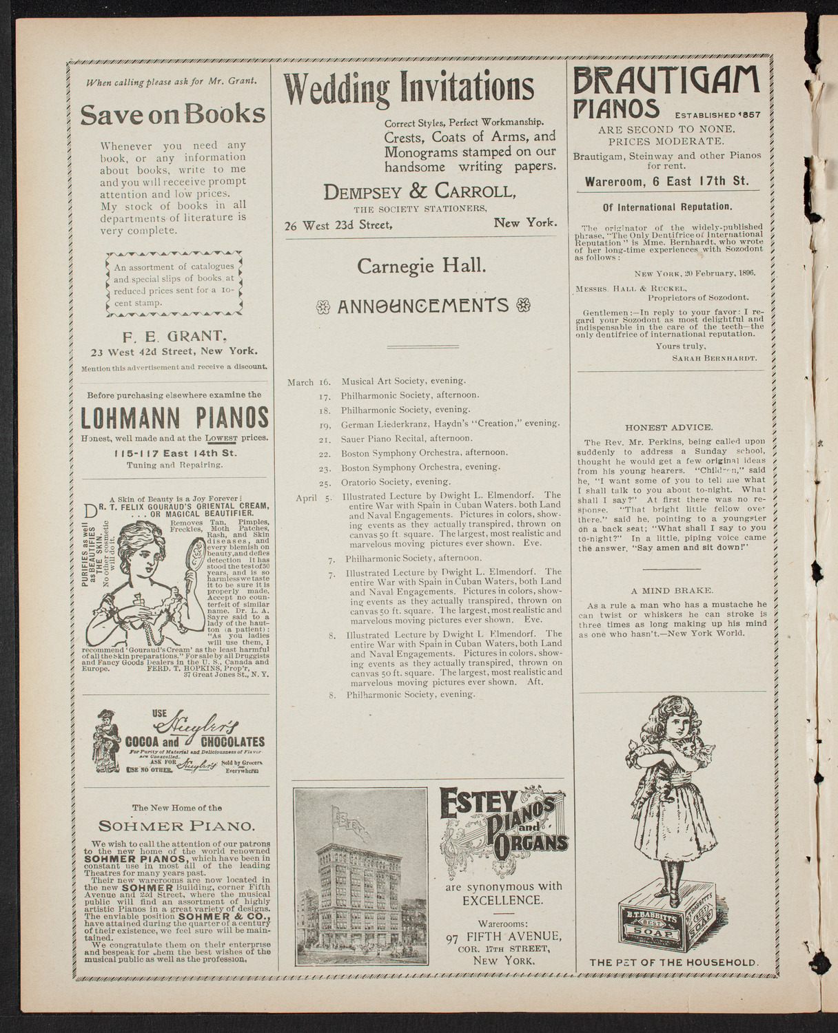 Blanche Marchesi, Soprano, March 15, 1899, program page 2