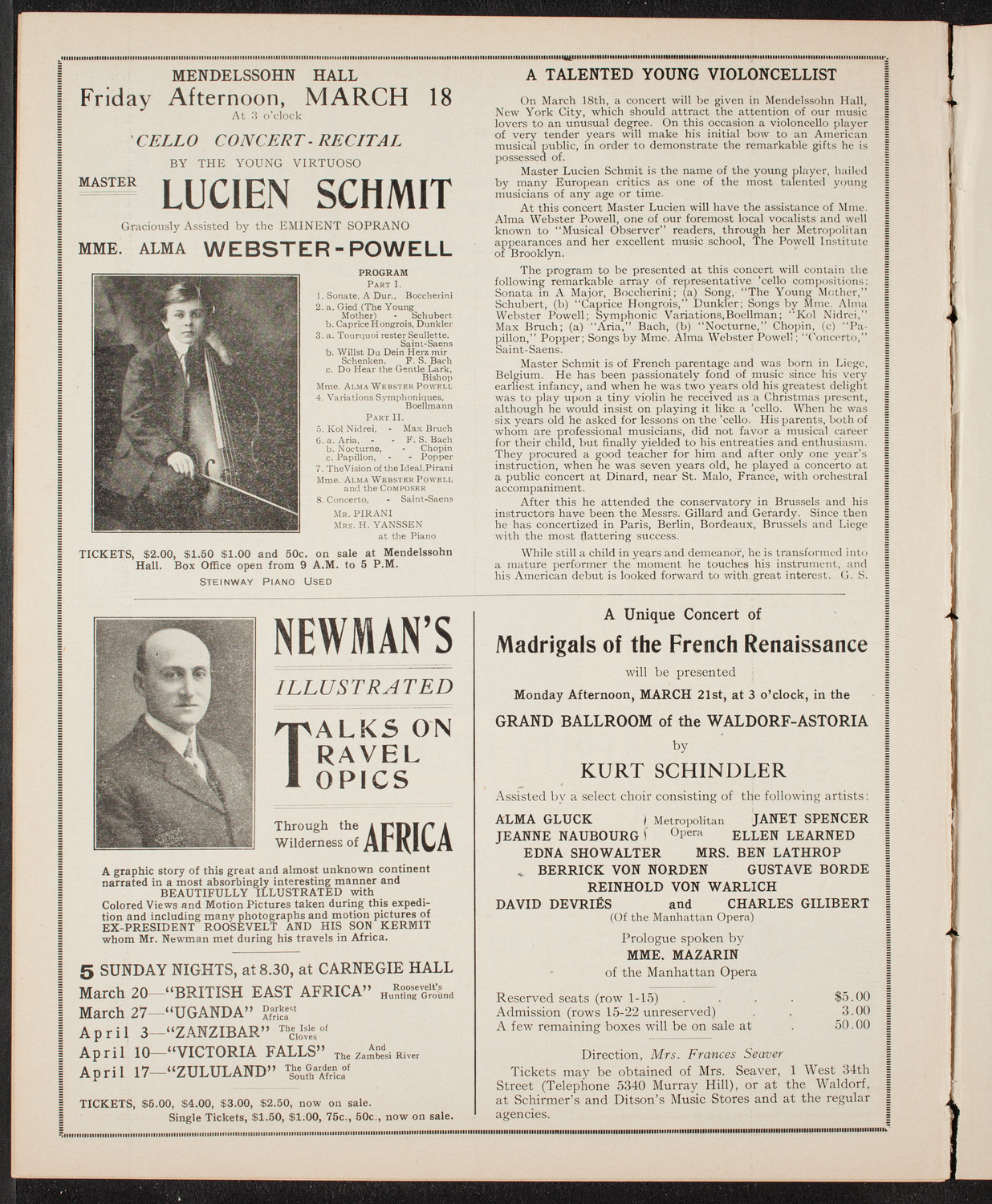 Musical Art Society of New York, March 17, 1910, program page 10